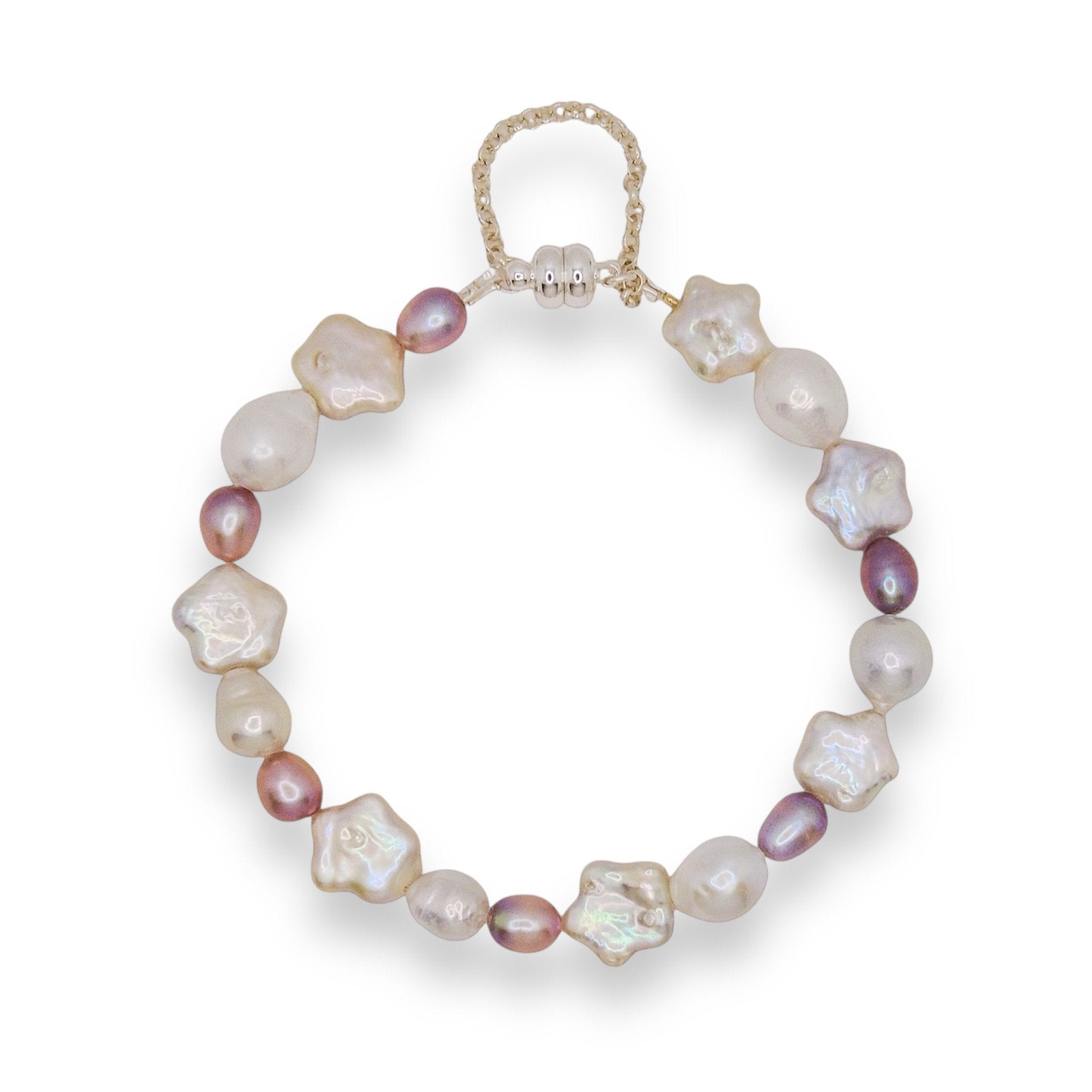 Ninemoo Women's Pink / Purple / White Starry Iridescent Pearl Bracelet