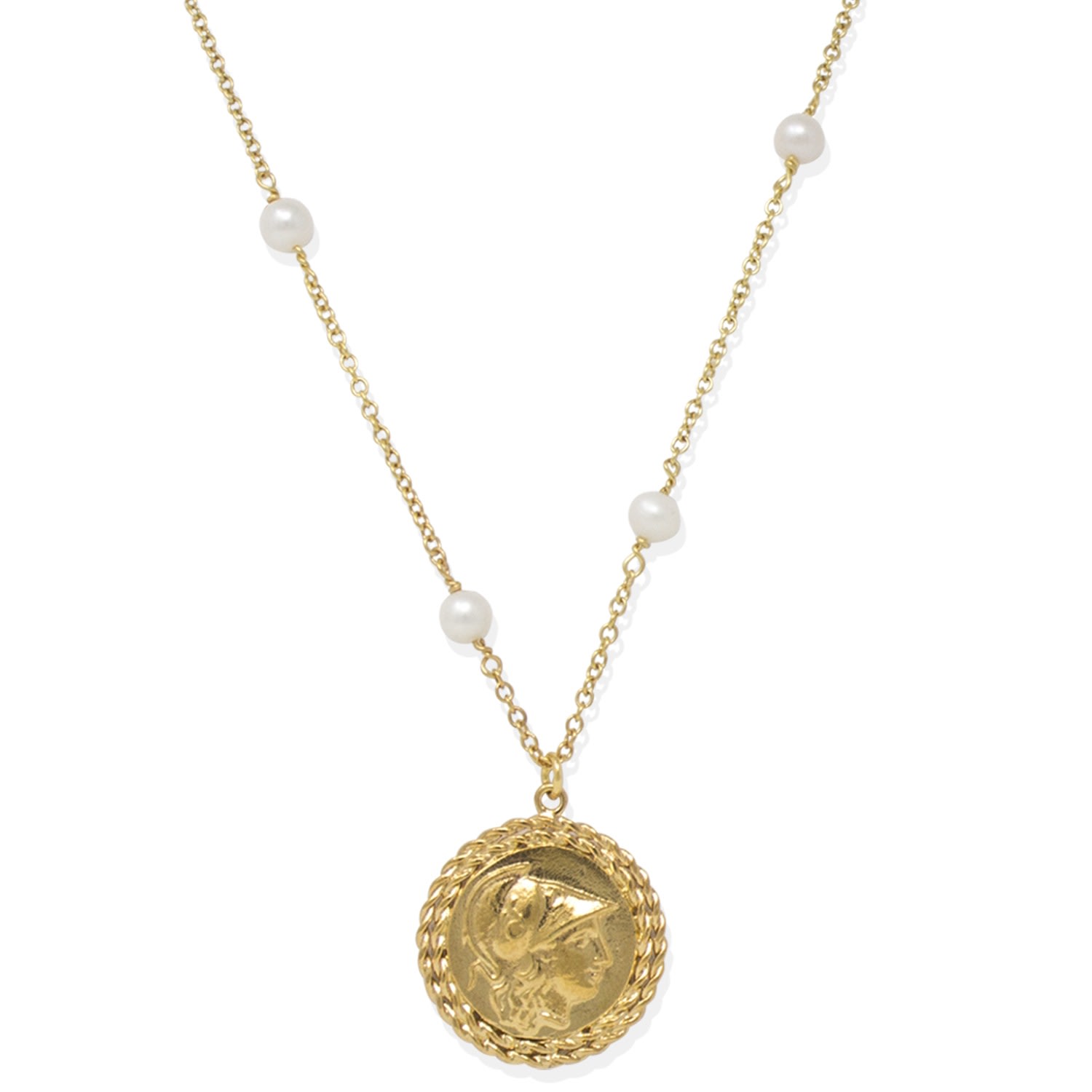 Women’s Gold Athena Medallion Necklace Vintouch Italy