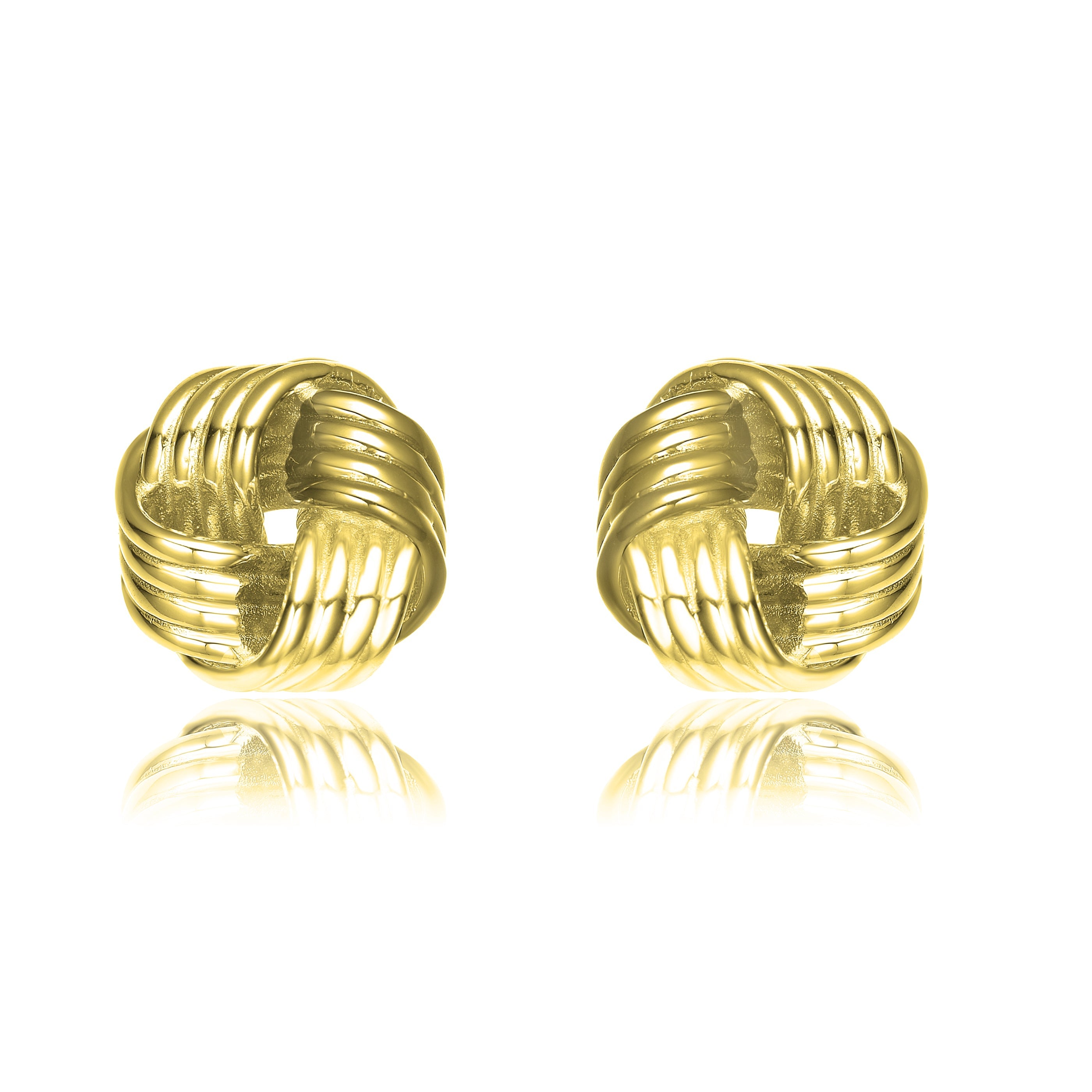 Genevive Jewelry Women's Rachel Glauber Gold Plated Twisted Button Stud Earrings In Gold