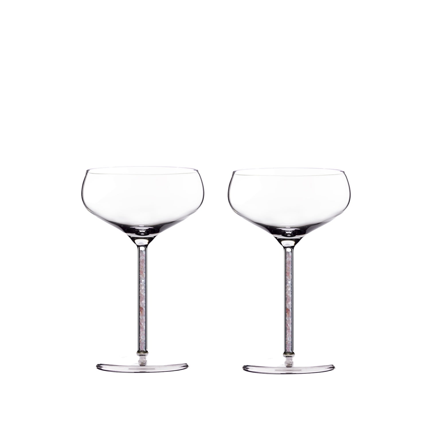 Greatfool Pink Champagne Cocktail Coupe - Rose Quartz - Two Piece In Transparent