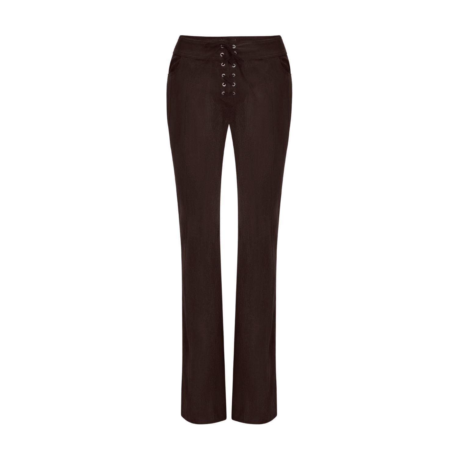 Ow Collection Women's Zelda Brown Faux Suede Pants In Brown