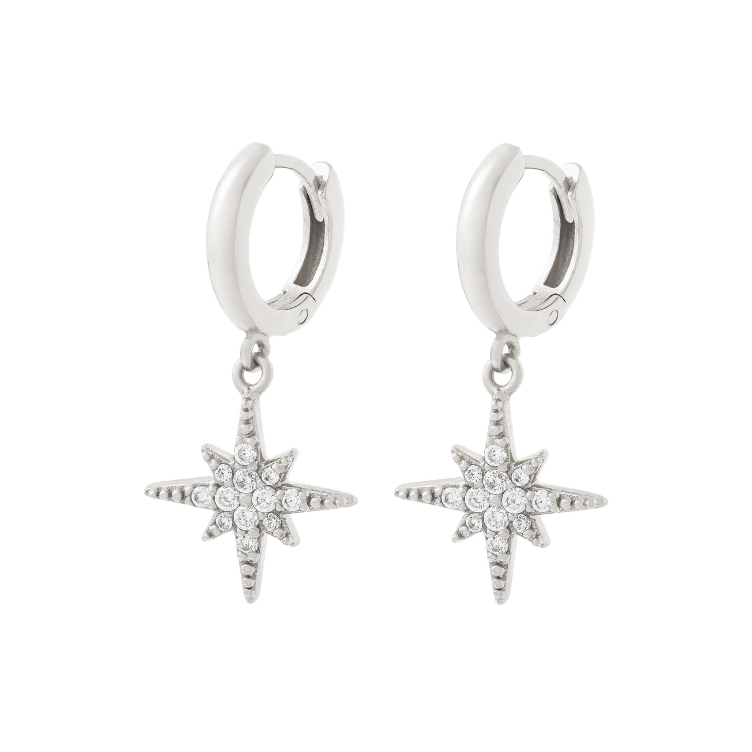 Cartilage Cartel Women's Starburst Huggies Silver In Silver