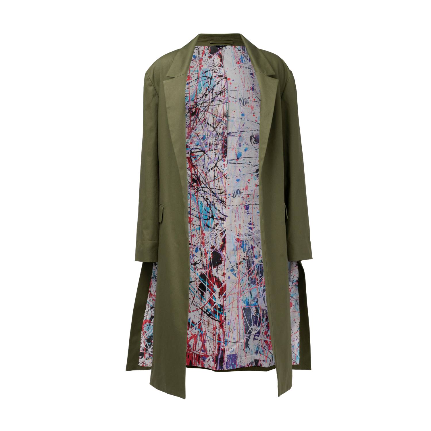 Equalshuman Red / Green Men's Army Green Splattered Blazer In Red/green