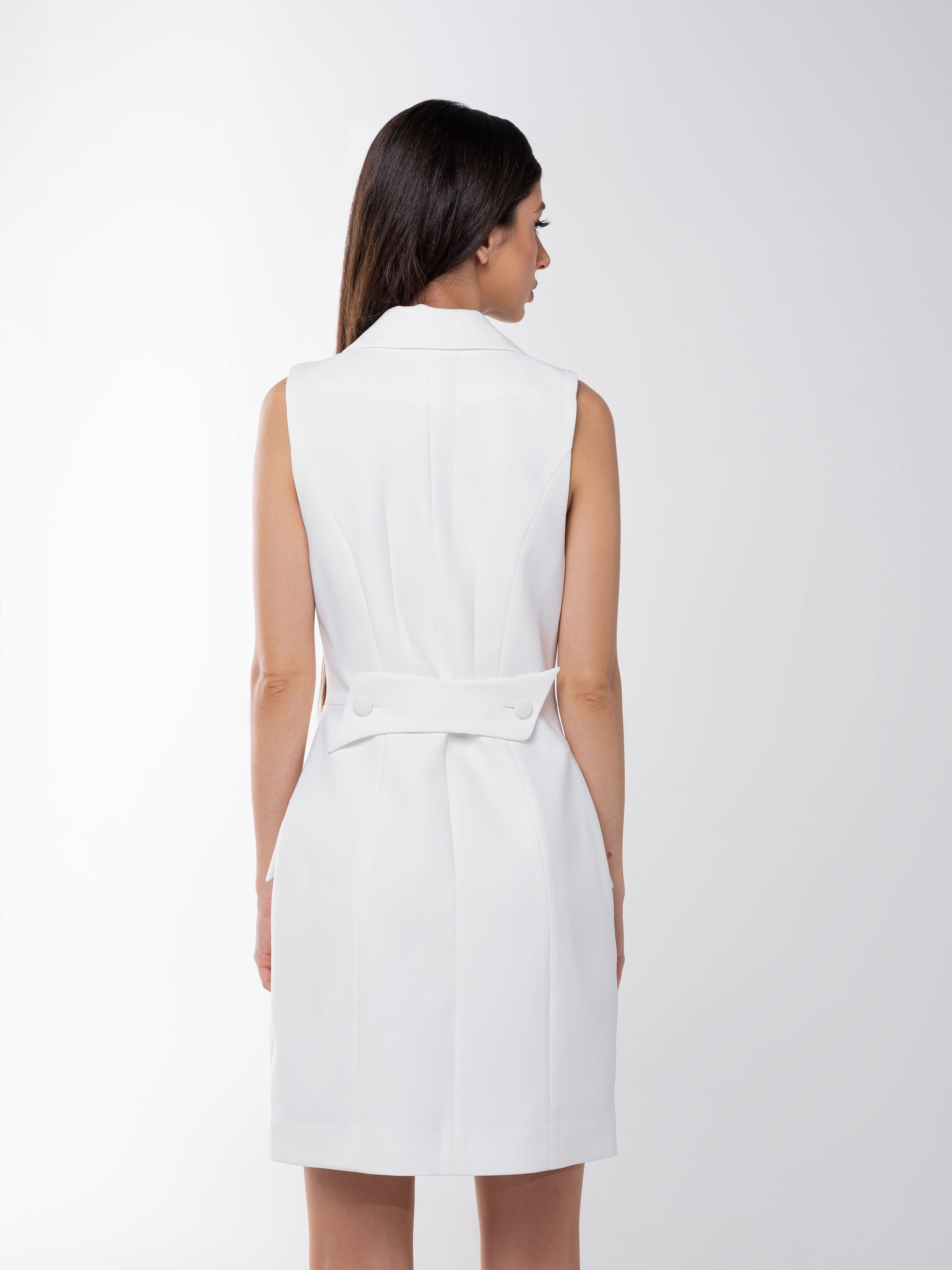 Tia Dorraine Significant Other Sleeveless Blazer Mini Dress - White
