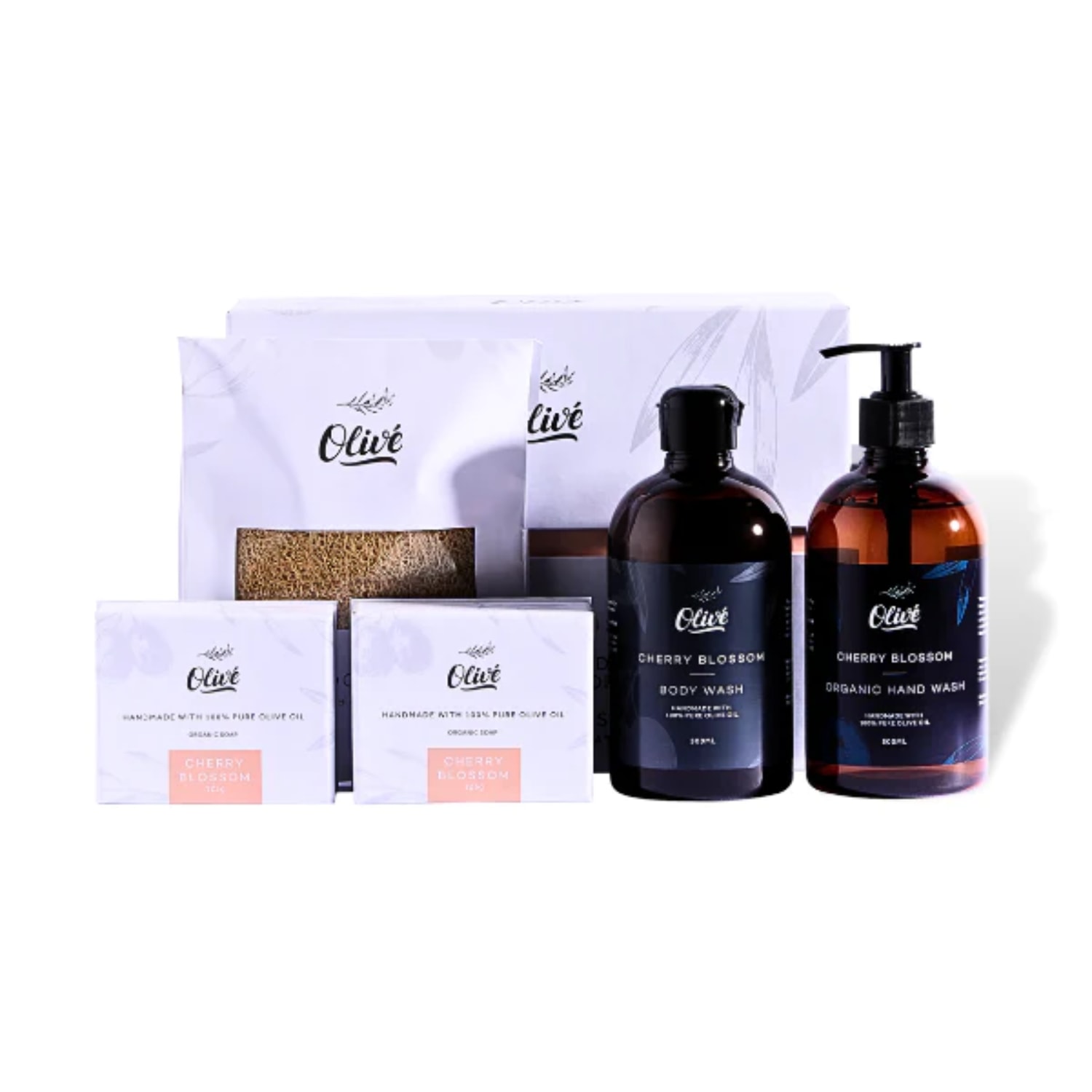 Body Bliss Five Piece Oliv Gift Box - Cherry Blossom Oliv by the Olive Soap Company