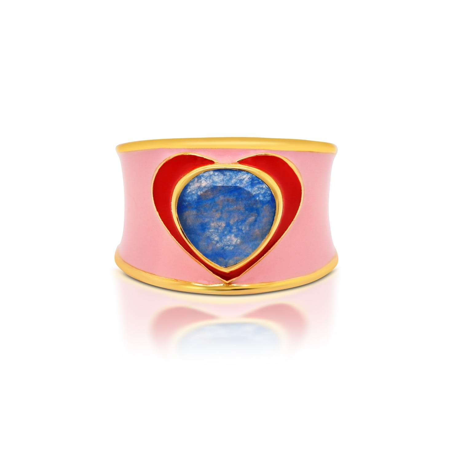Gem Bazaar Jewellery Women's Love Heart Ring In Pink In Pink