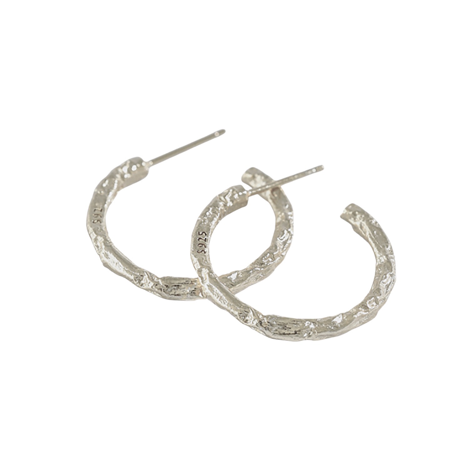 Women’s Sterling Silver Textured Aso Hoop Earrings Janus Edinburgh