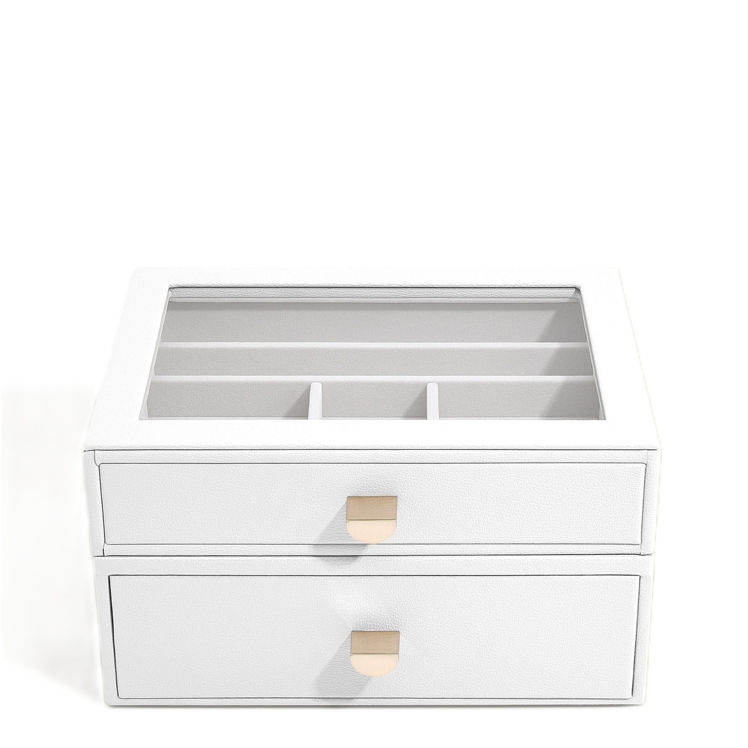 Stackers Women's  Classic White Jewellery Box Set Of Two Drawers In White