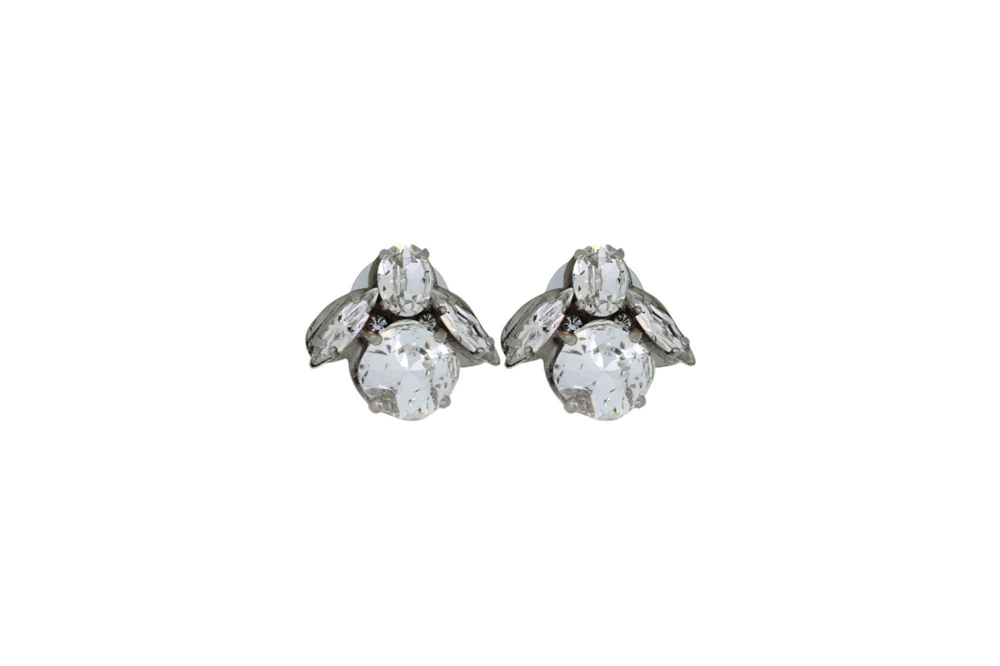 Vickisarge Women's Neutrals The Baby Clear Bee Earrings In Platinum - Clip
