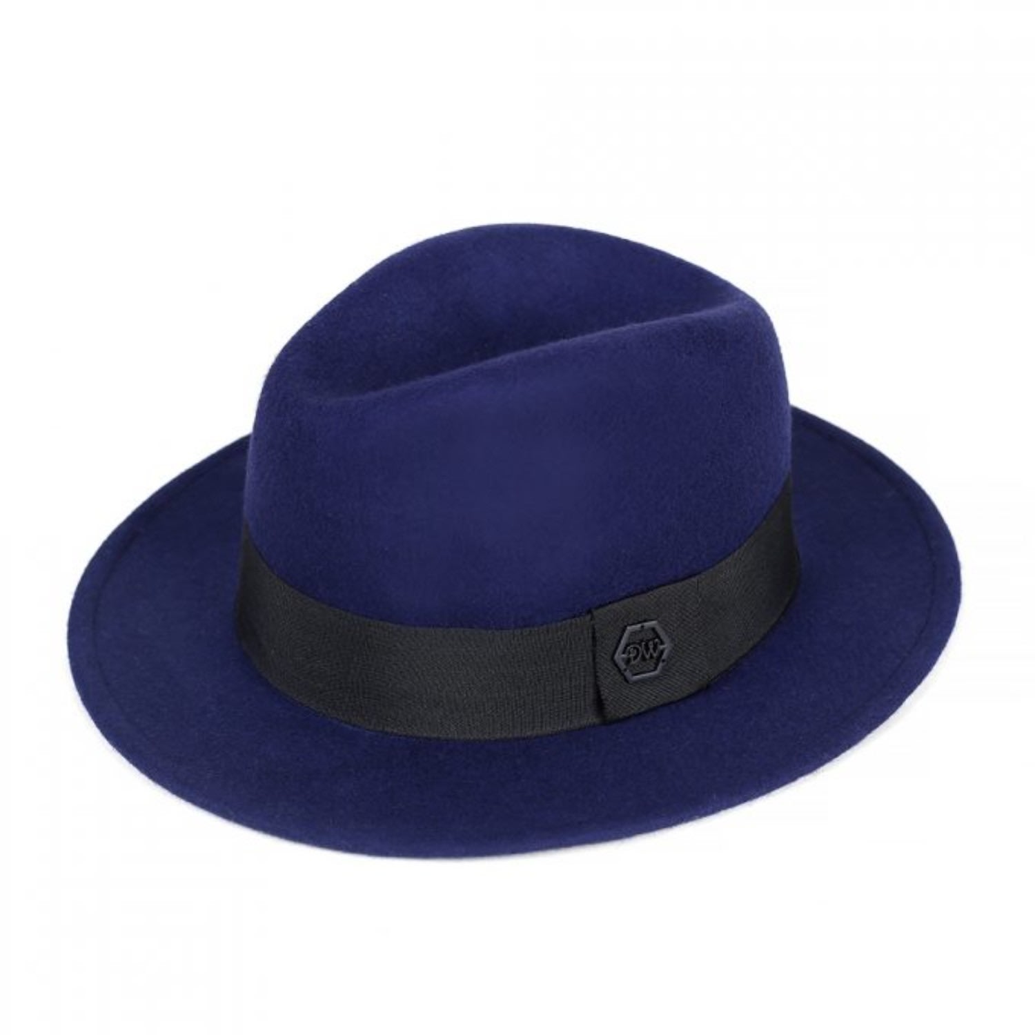 David Wej Men's Blue Wool Fedora Hat – Navy In Blue