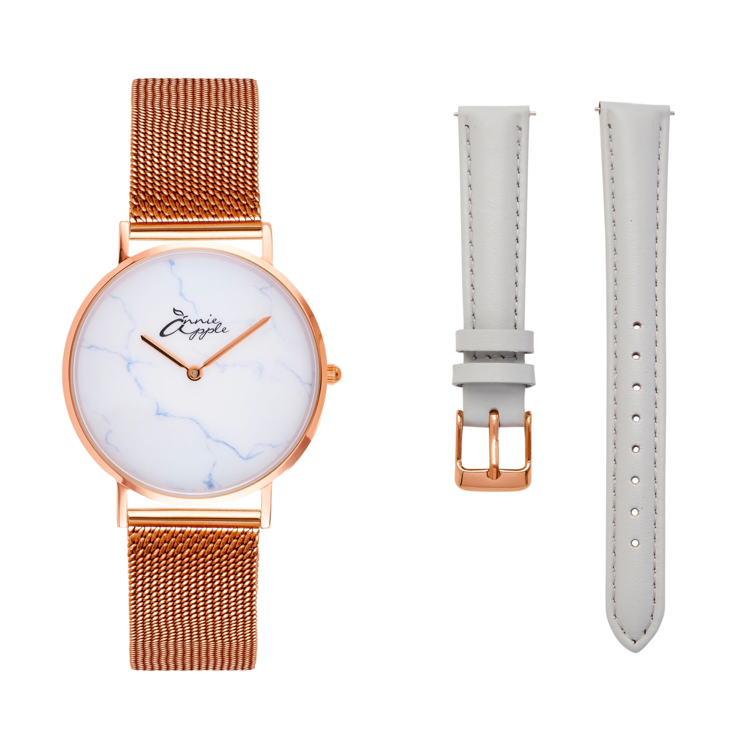 Women’s Annie Apple Jumeriah Marble/Rose Gold/Grey Interchangeable Bermuda Watch Company