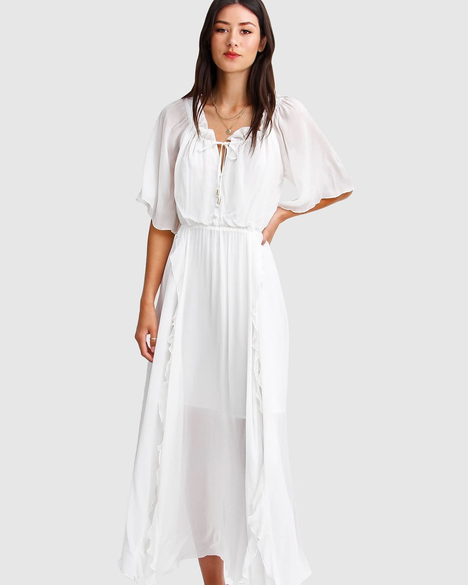 knee length dresses for ladies Amour Amour Ruffled Midi Dress main image 1