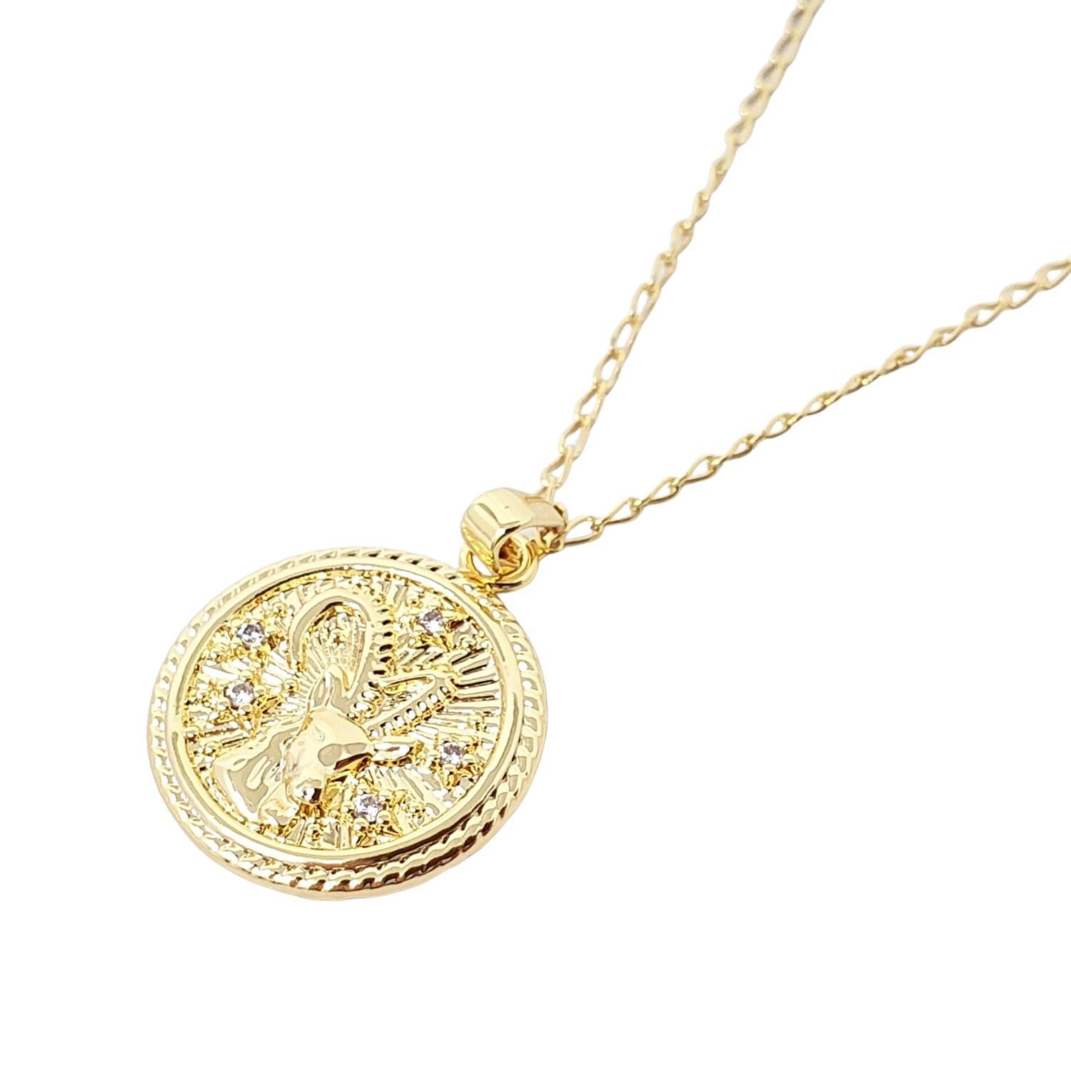 Women’s Capricorn Gold Plated Zodiac Astrology Pendant Charm Necklace Harfi