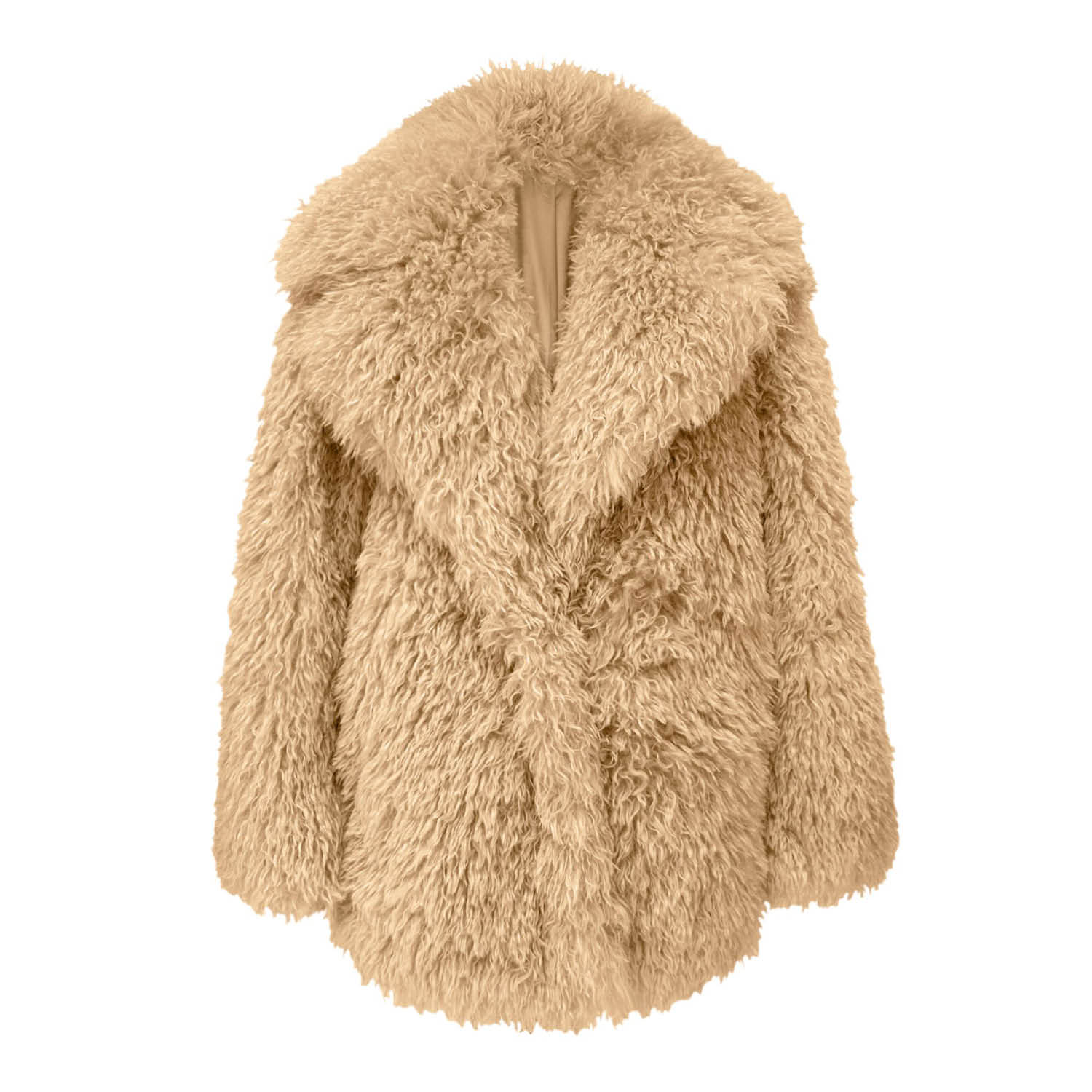 Women’s Brown Nora Faux Fur Jacket Medium Ow Collection