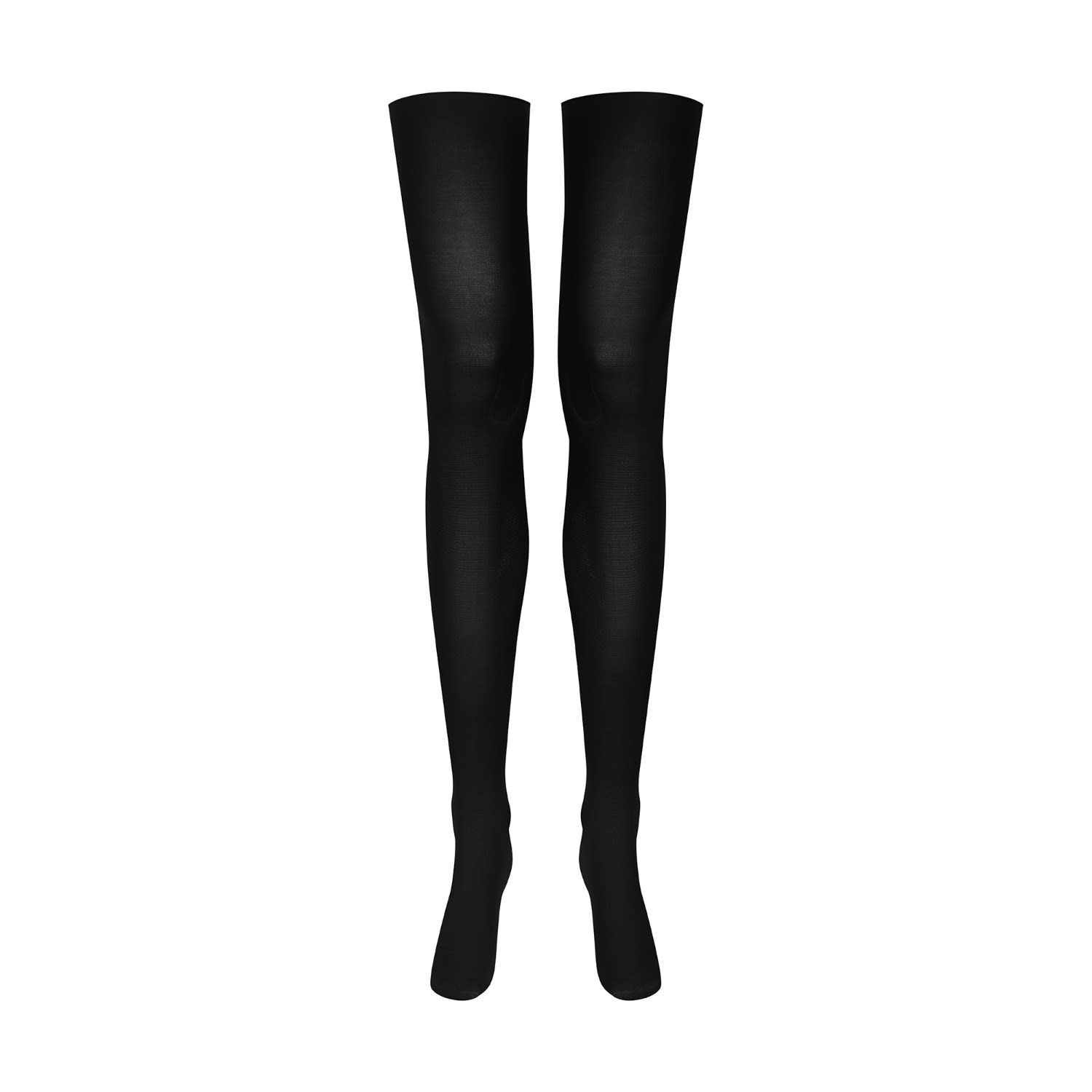 Opaque Cut & Curled Stockings - Black, MAISON CLOSE