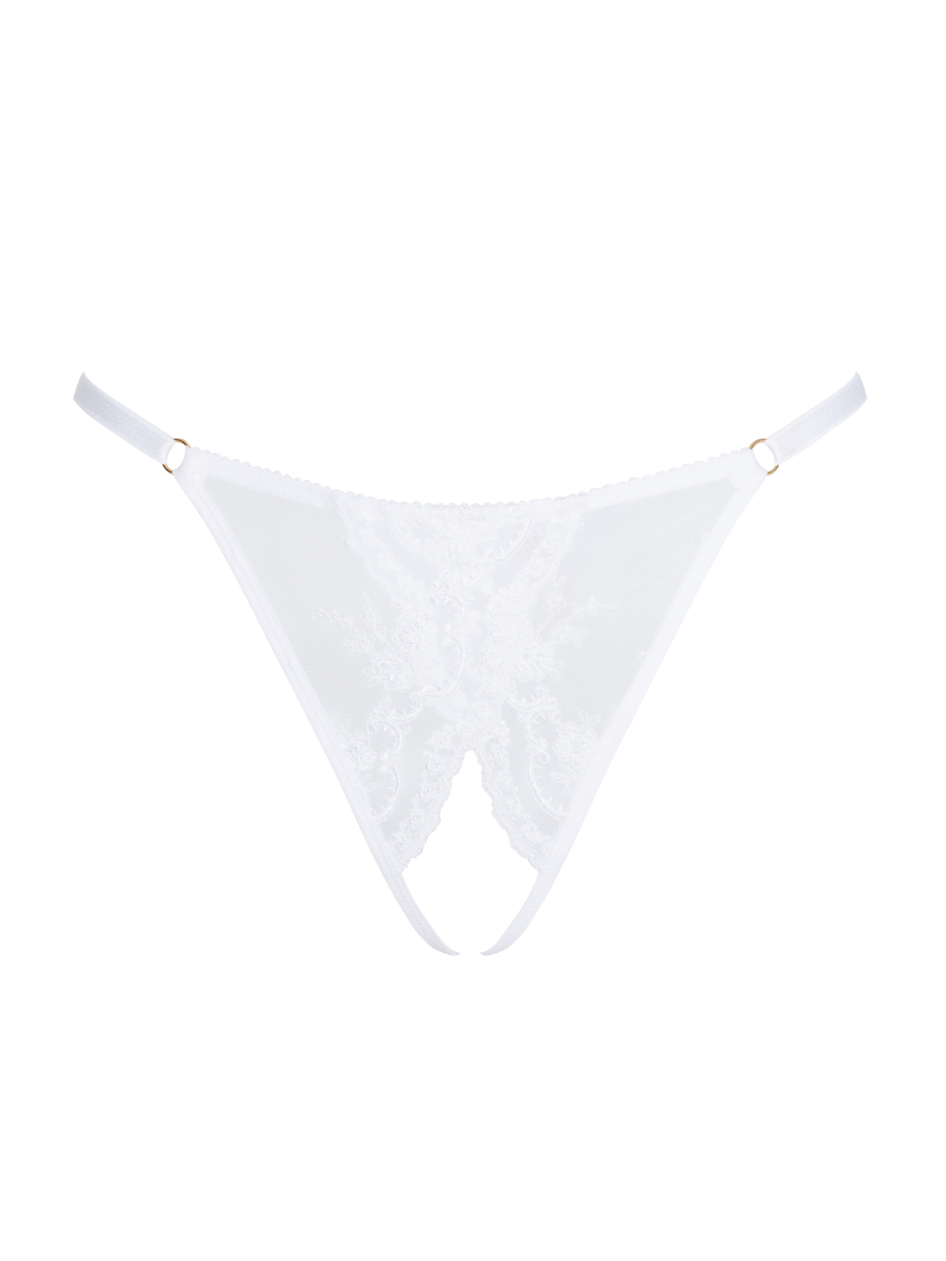 Bonbon Lingerie Women's Shades White Ouvert G-string In White