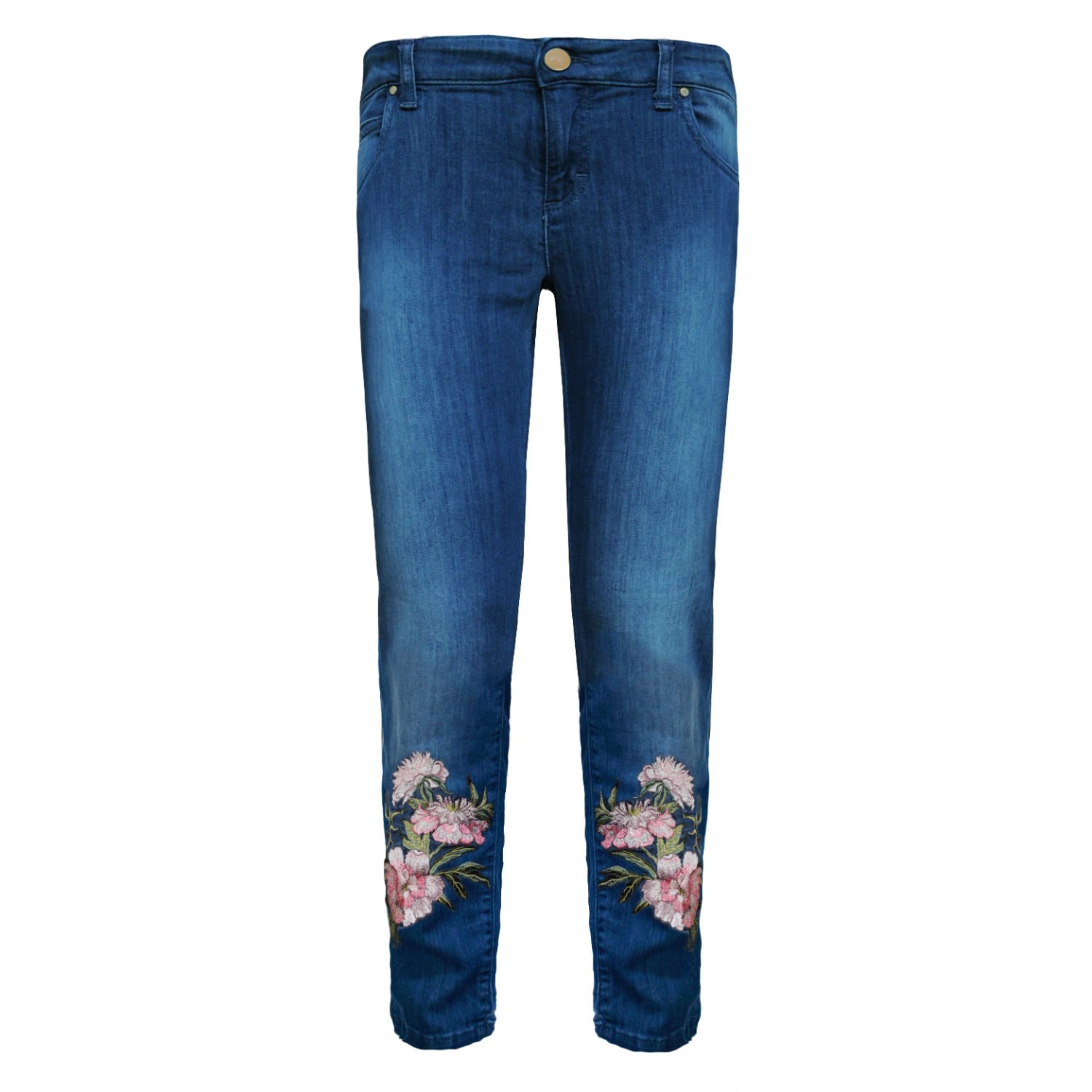 jeans with pink flowers