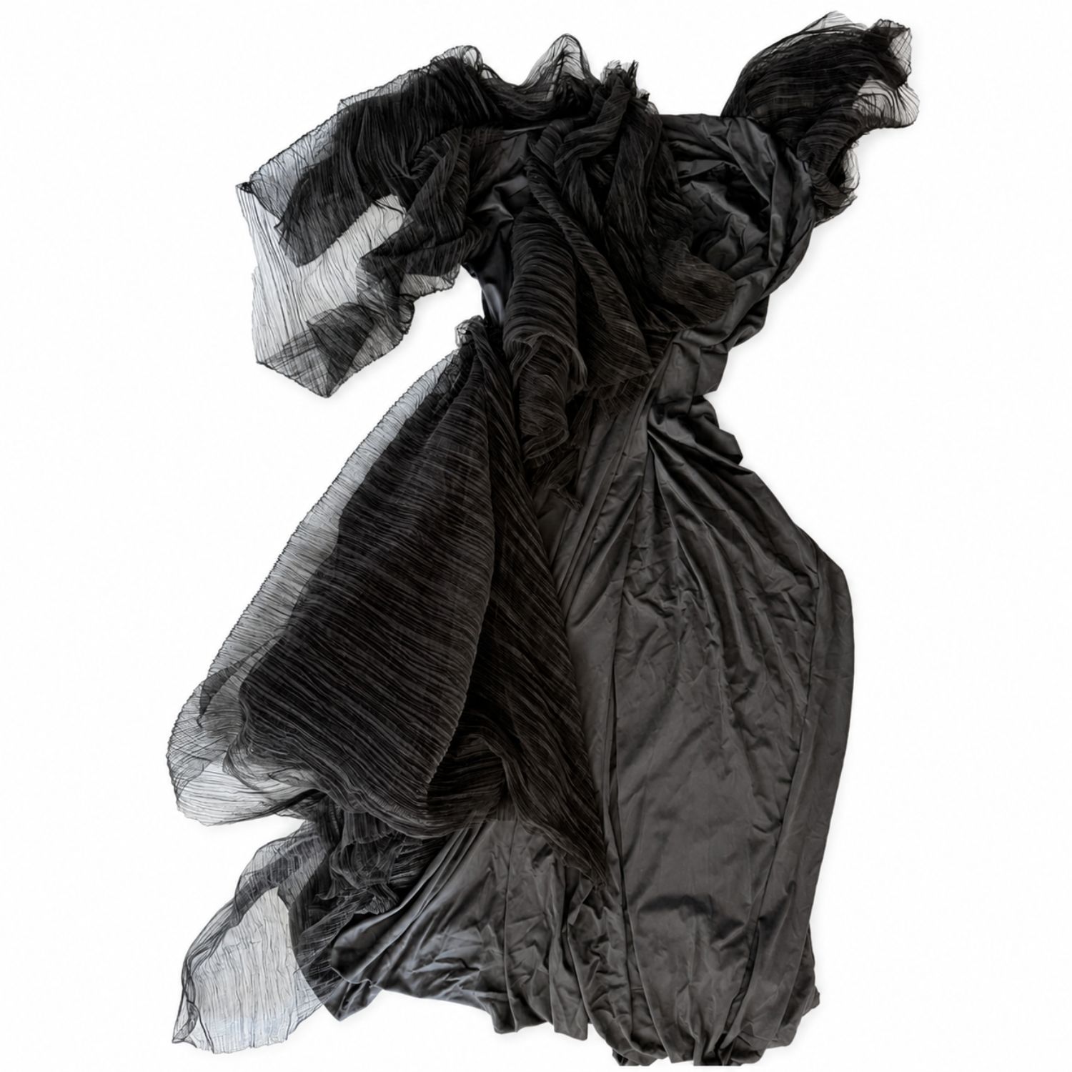 Miro Misljen Women's Black / Green Ethereal Drape Gown - Forest Green - One Size In Multi
