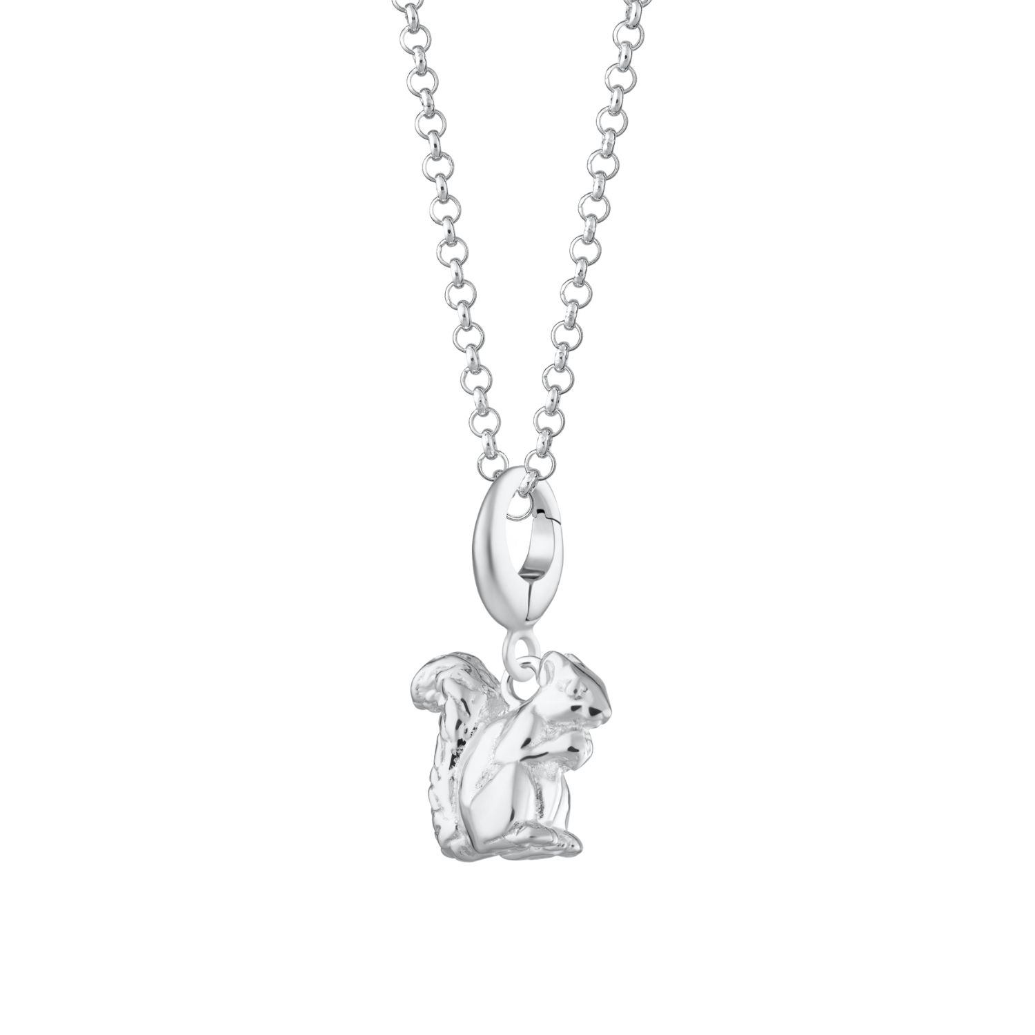 Lily Charmed Women's Sterling Silver Squirrel Charm Necklace In Silver