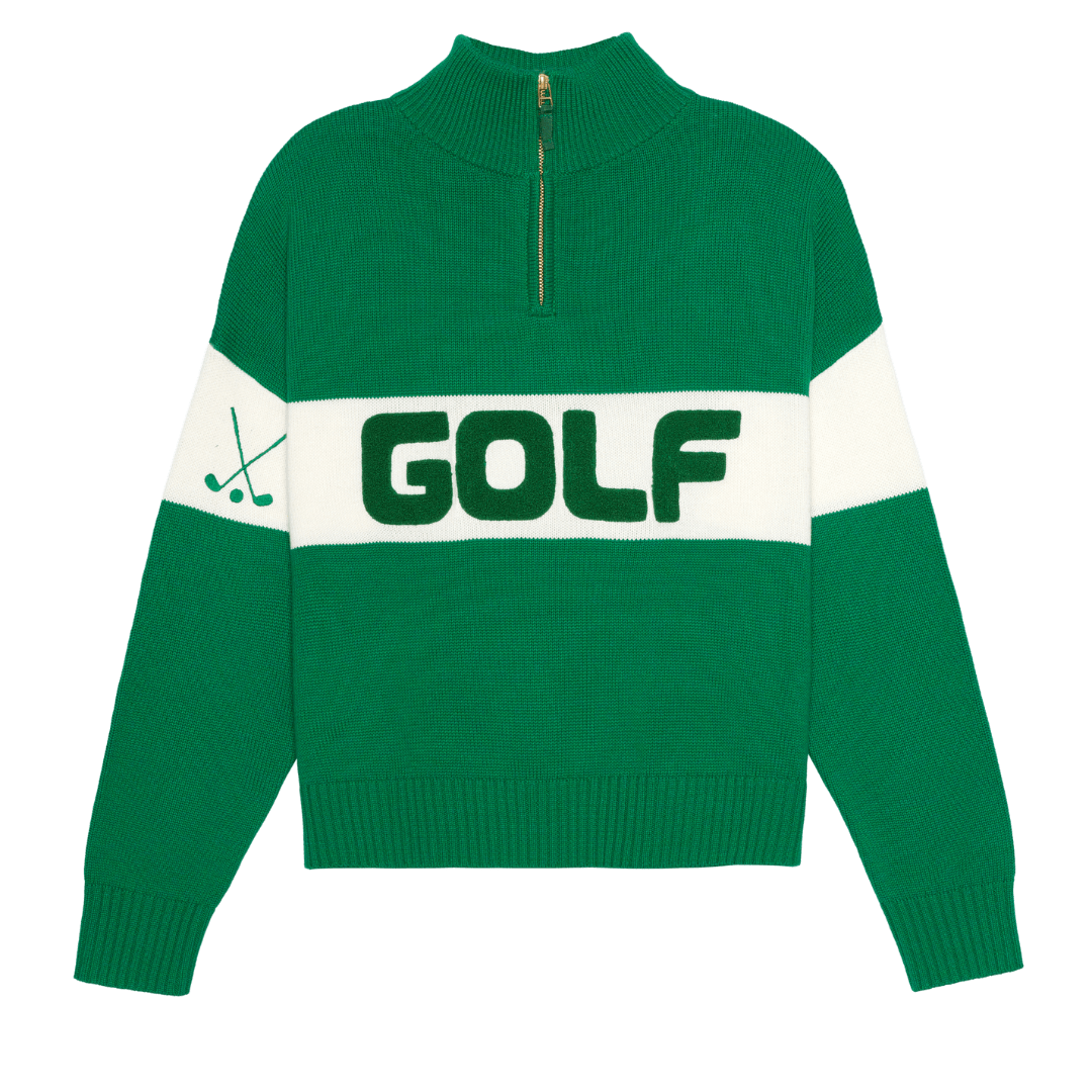 Ellsworth + Ivey Madison Quarterzip Sweater In Green In Multi