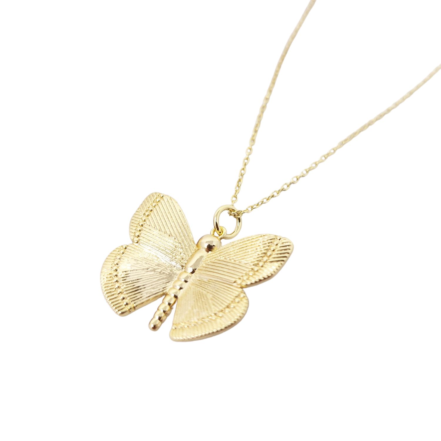 Harfi Women's Gold Plated Dainty Butterfly Charm Necklace In Gold