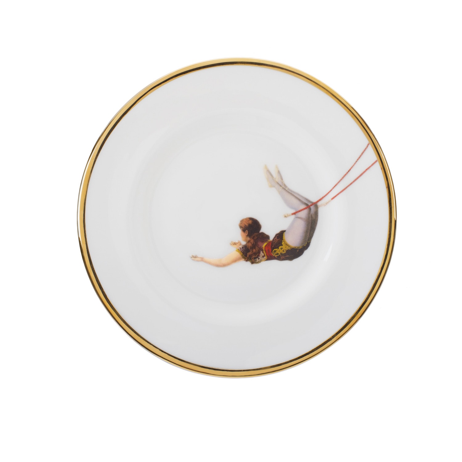 White Trapeze Girl Dessert Plate Melody Rose London