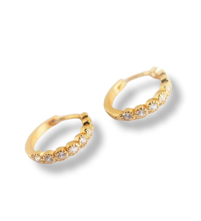 Gold Trip Women's Crystal Huggie Hoop Earrings In Gold