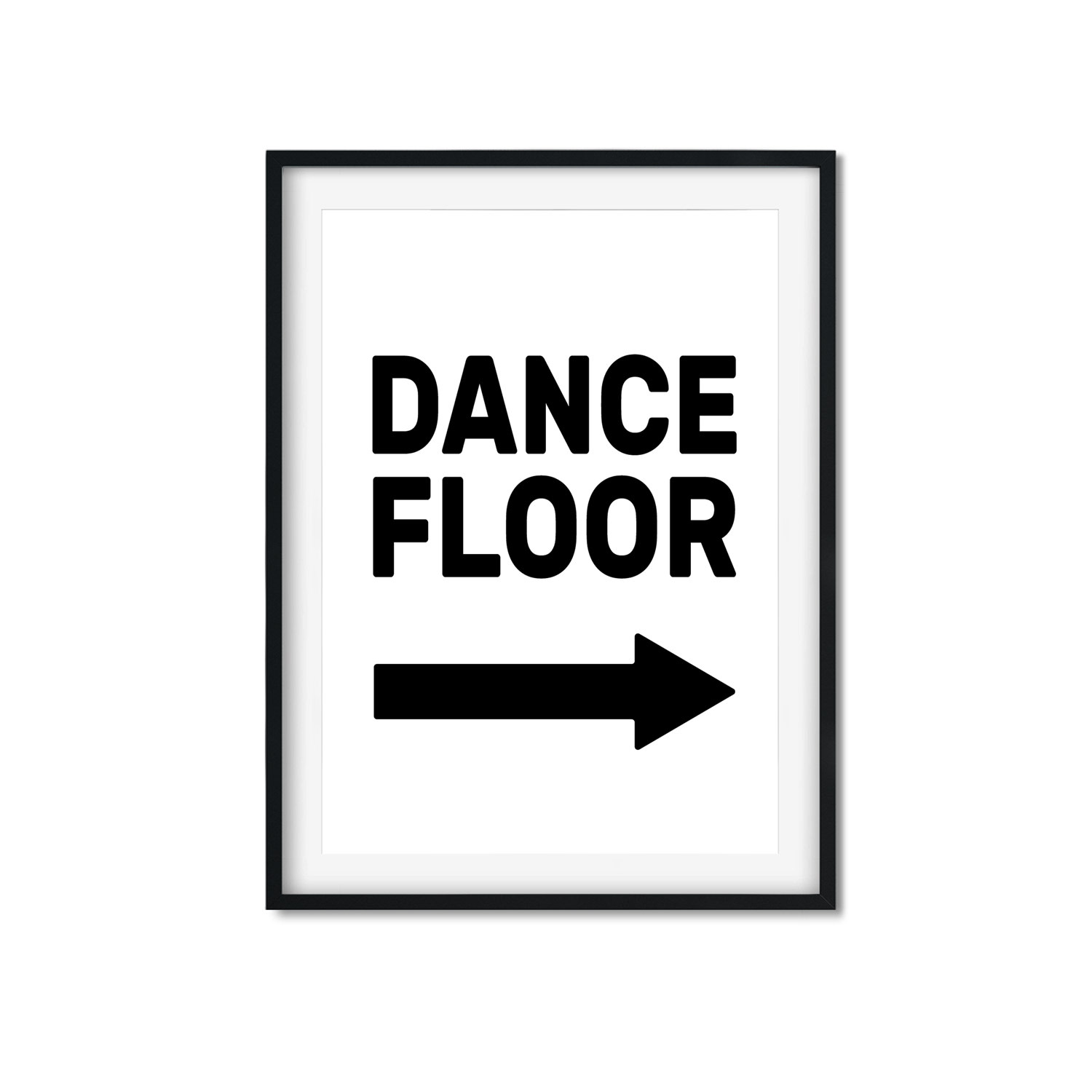 Black Dance Floor - Arrow Right - A1 Print Size A1 594 X 841Mm The Native State