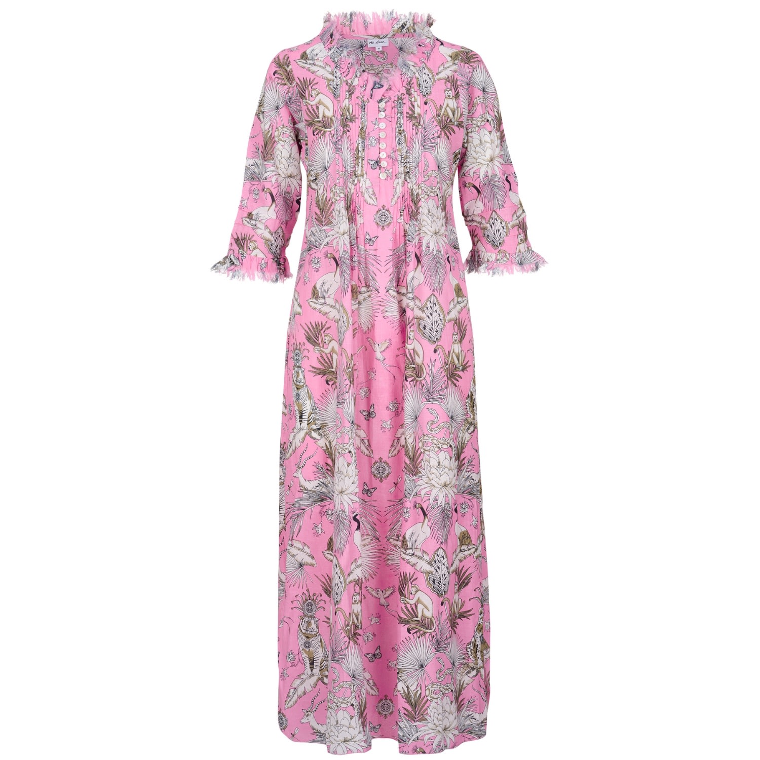 Women’s Pink / Purple Cotton Annabel Maxi Dress In Pink Tropical Extra Large At Last...