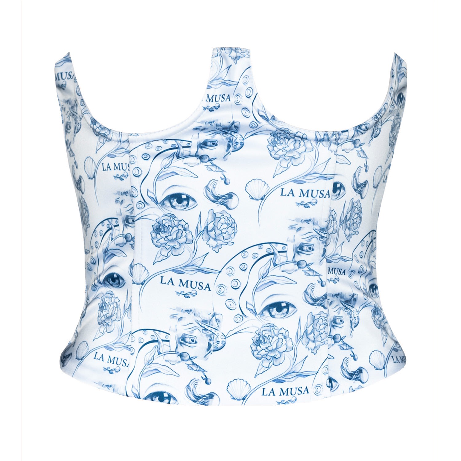 Women’s Blue / White Blue Porcelain Corset Small La Musa