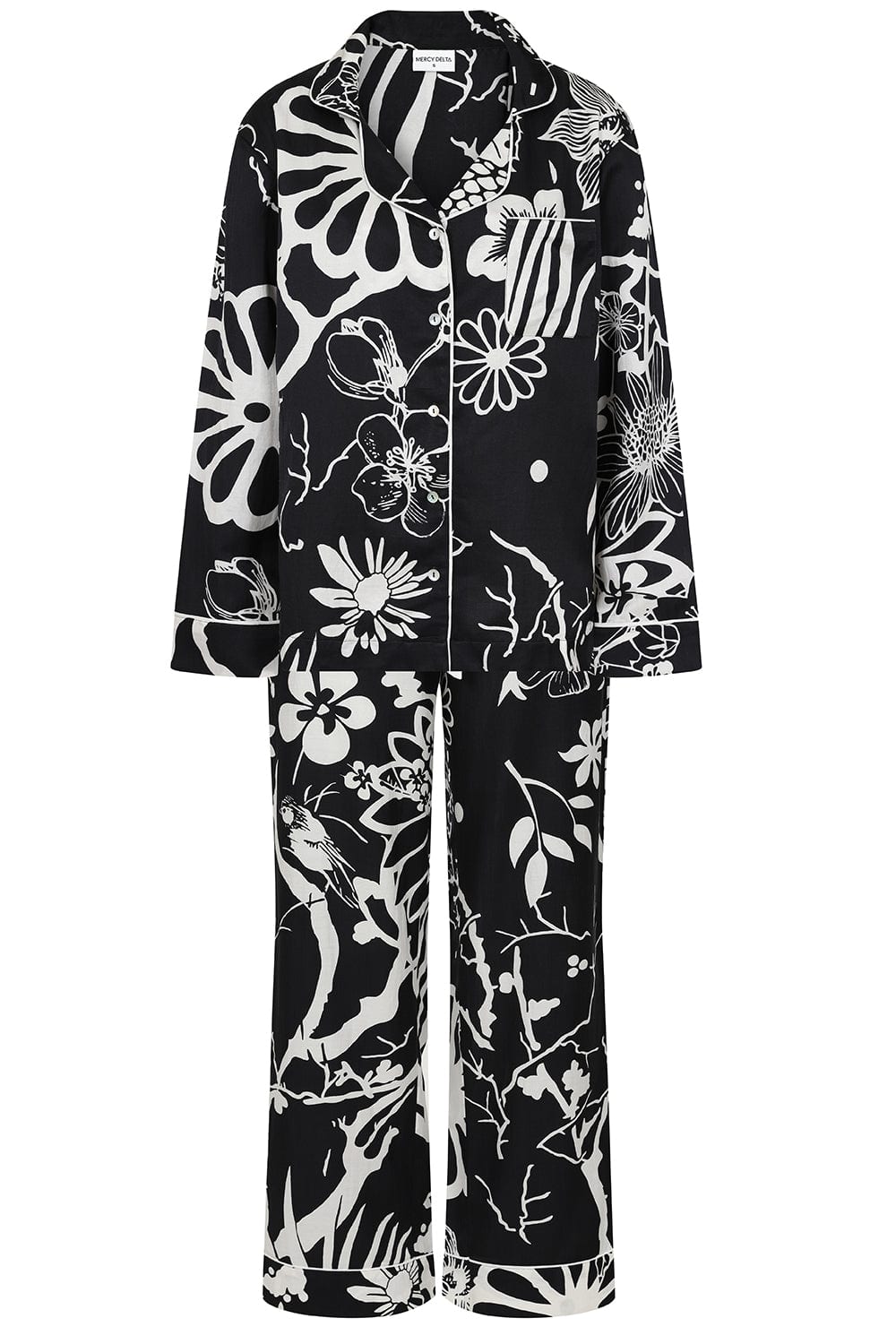 Mercy Delta Women's Black / White Dormy Pyjamas, Imaginary Paradise In Black/white