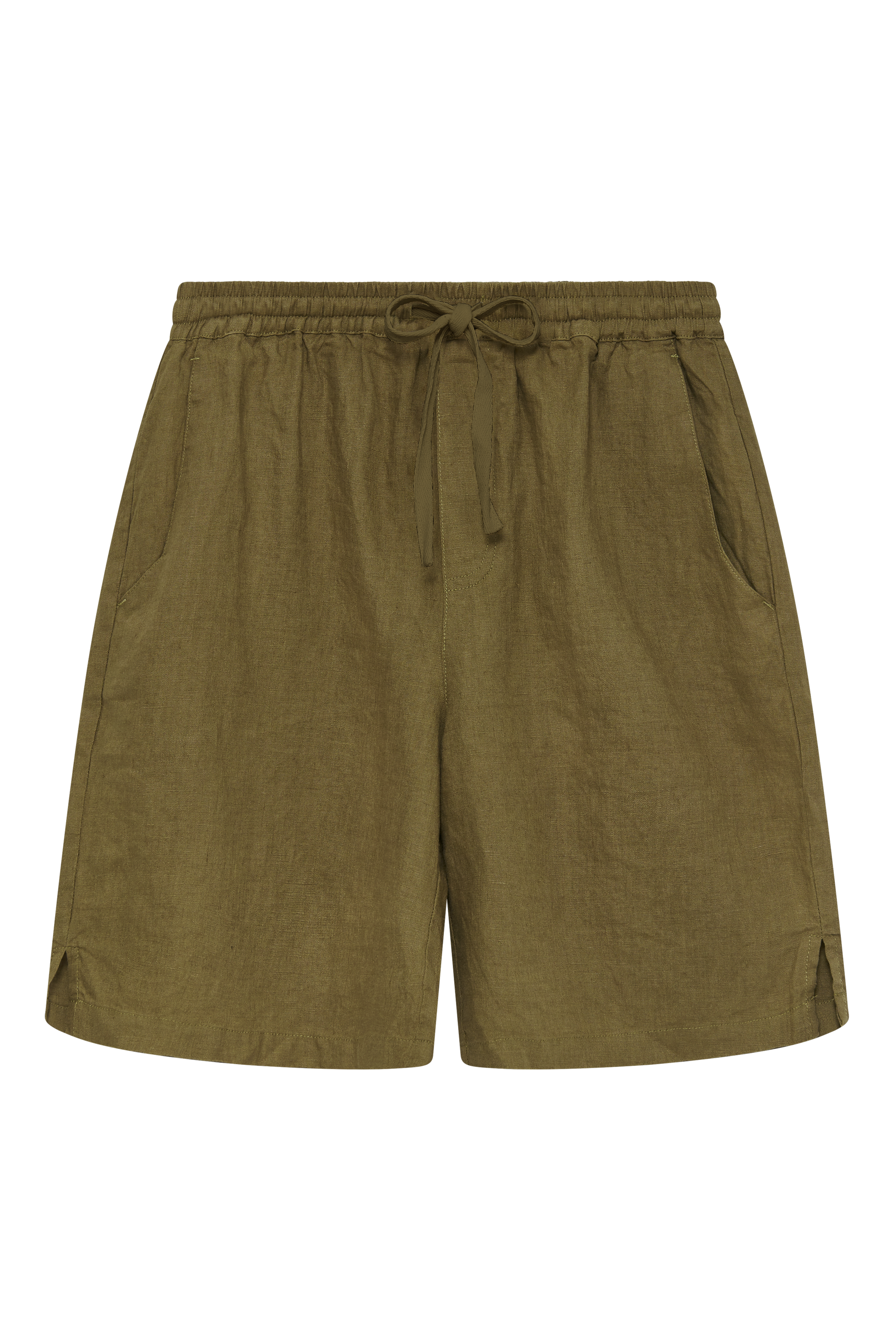 Komodo Men's Green Jerry - Khaki Linen Shorts