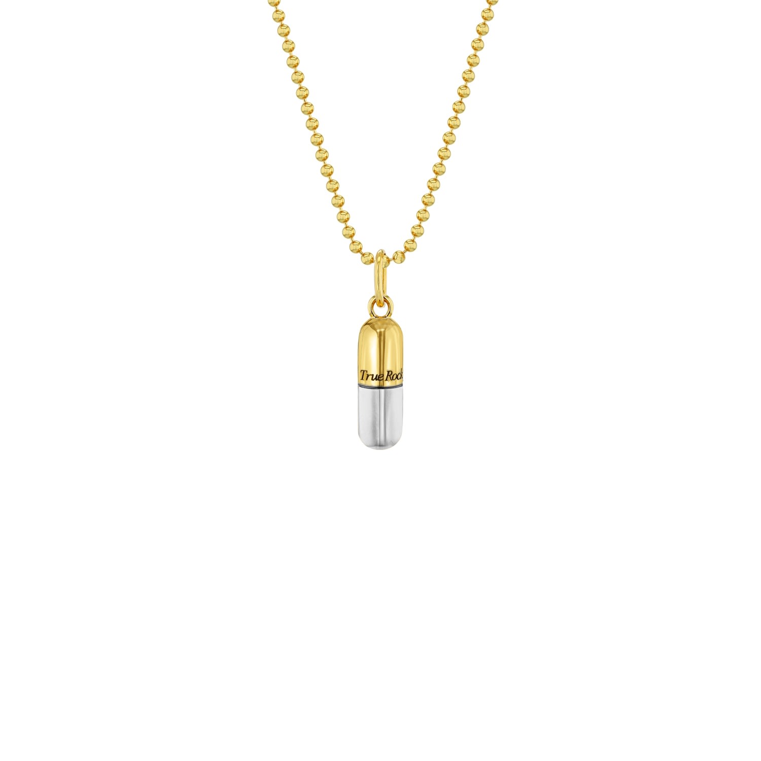 True Rocks Women's Gold / Silver 2tone 18kt Gold-plated & Sterling Silver On Gold Chain Small Pill Pendant In Gold