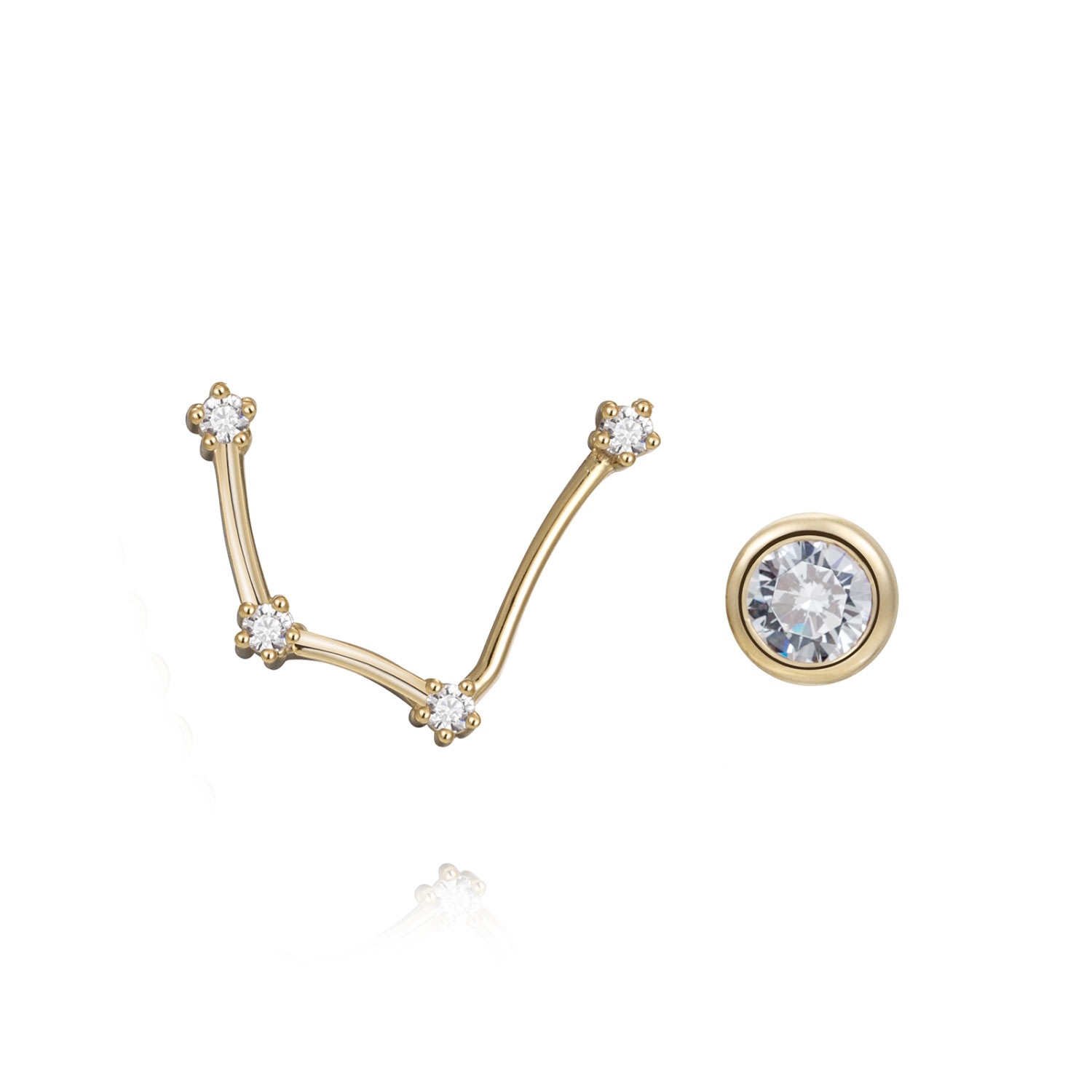 Women’s Gold Aquarius Constellation Earrings Kathryn New York