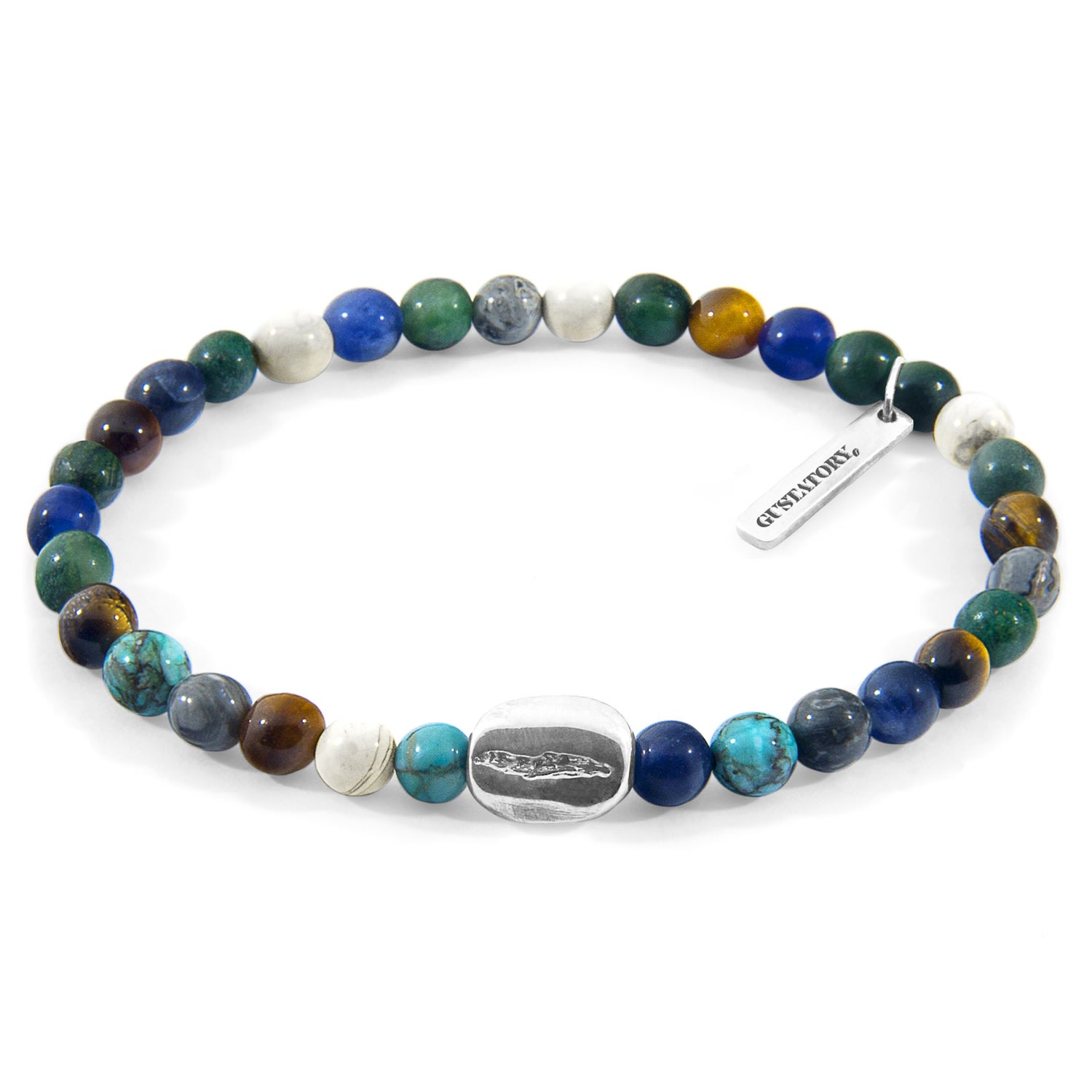 Anchor & Crew Women's Multicoloured Multi-gem Gustatory Coffee Bean Silver & Stone Bracelet In Multi