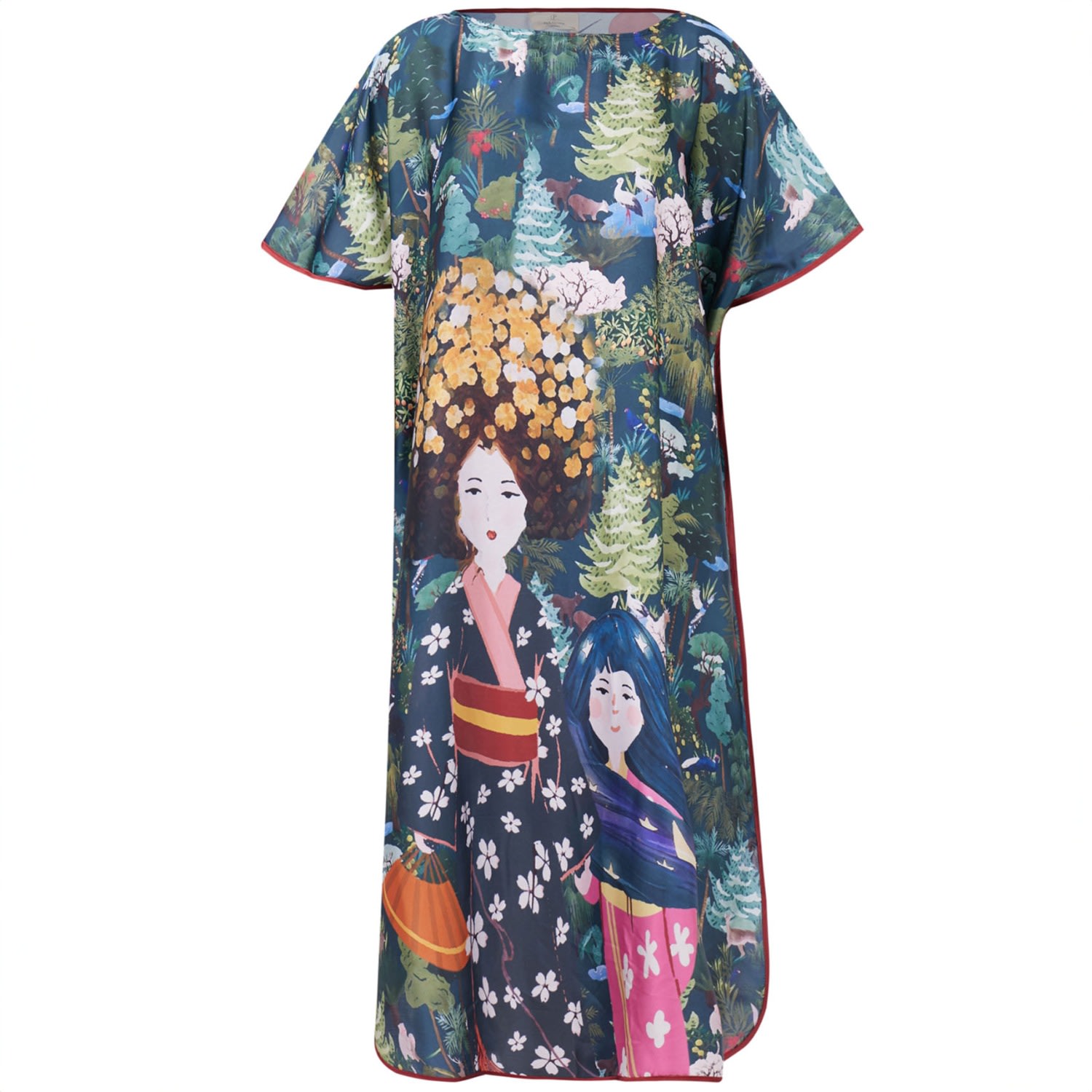 Women's Magic Moments Mom & Daughter Printed Long Satin Dress | S/M | Peraluna