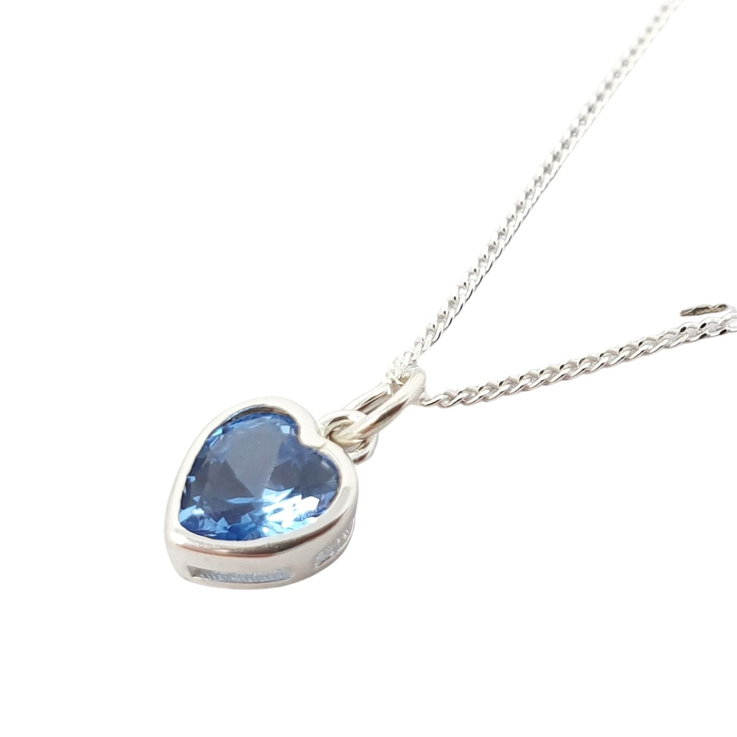 Women’s Silver / Blue Mini Heart Blue Topaz December Birthstone Necklace Harfi