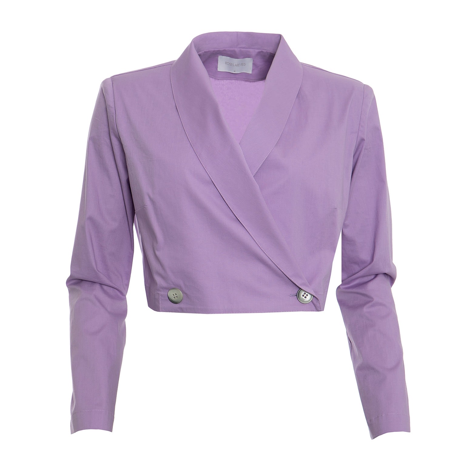 Women’s Pink / Purple Cropped Blazer Lilac Large Roses are Red