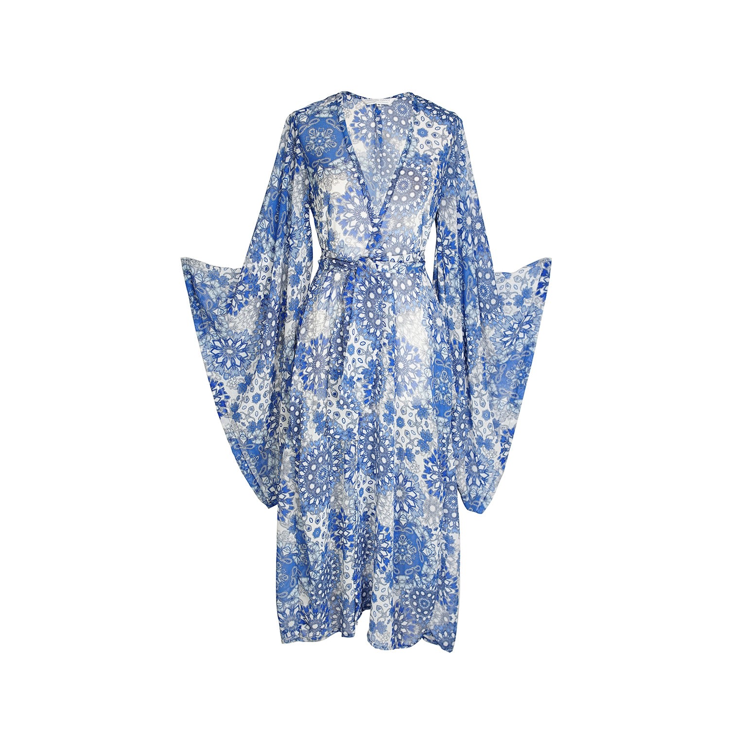 Jennafer Grace Women's Blue Mystic Mandala Kimono In Blue
