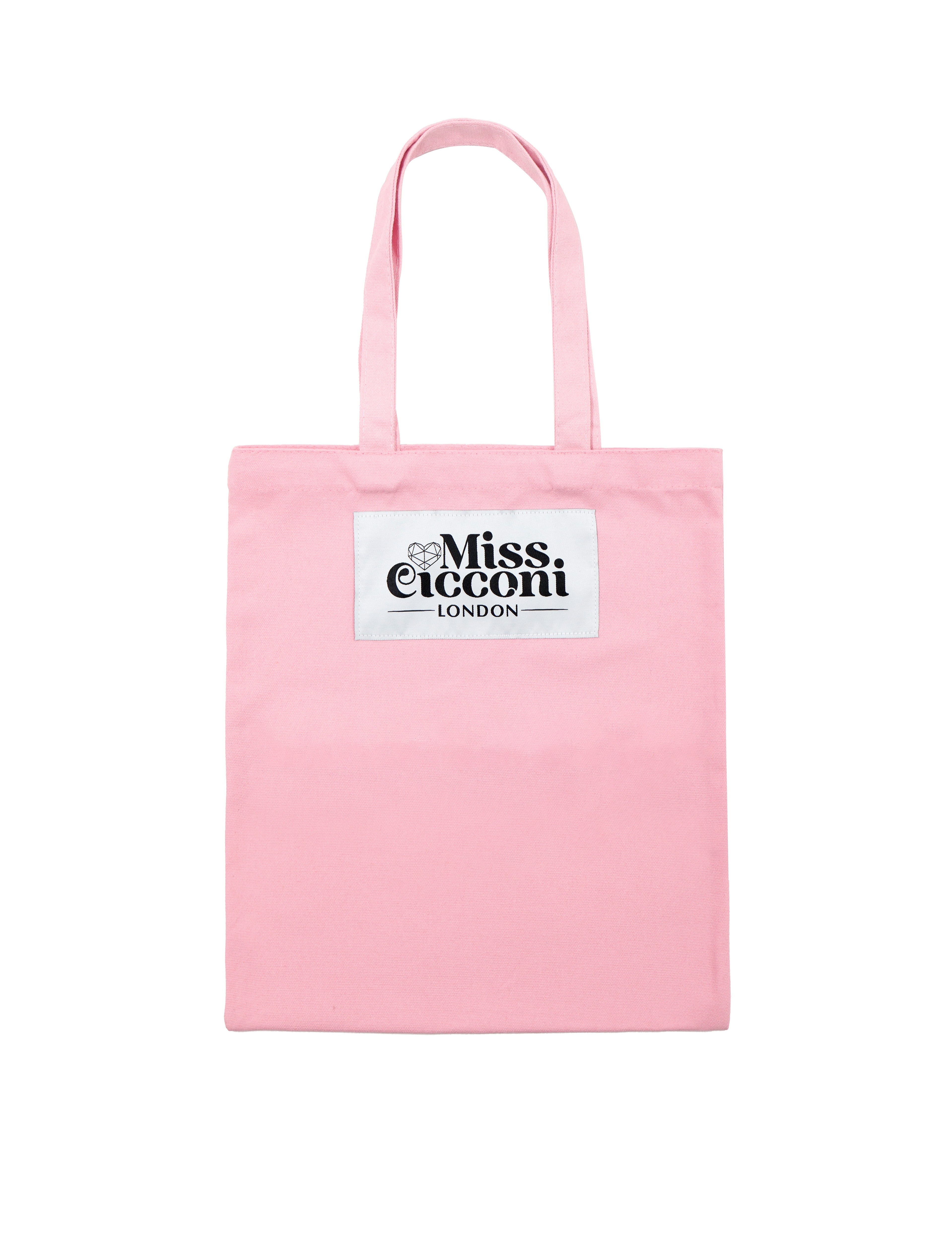 Miss Cicconi Women's Pink / Purple / Black Rosa - Canvas Cotton Pink Tote Bag - Exclusive & New