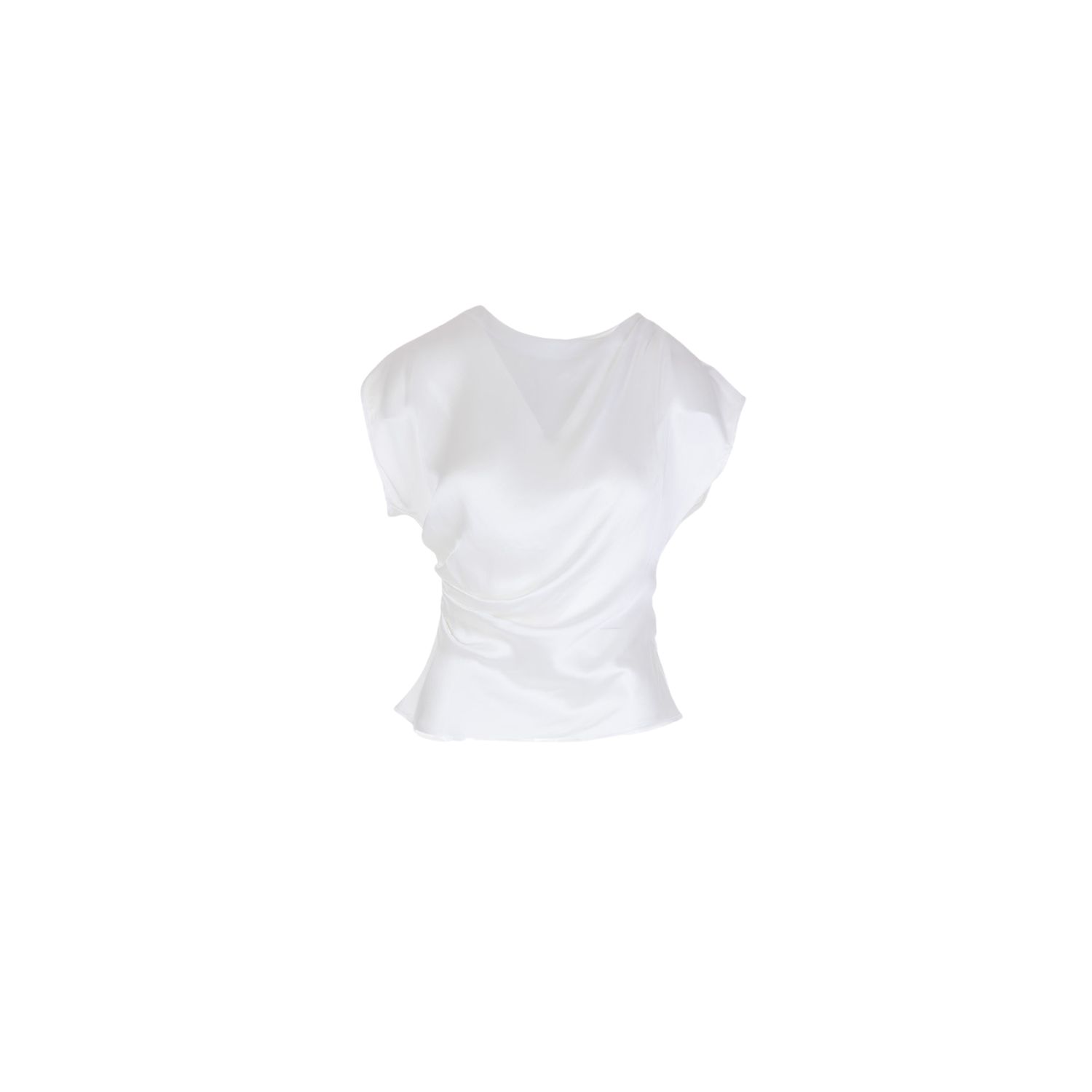 Eternoir Women's White Pearl Draped Top
