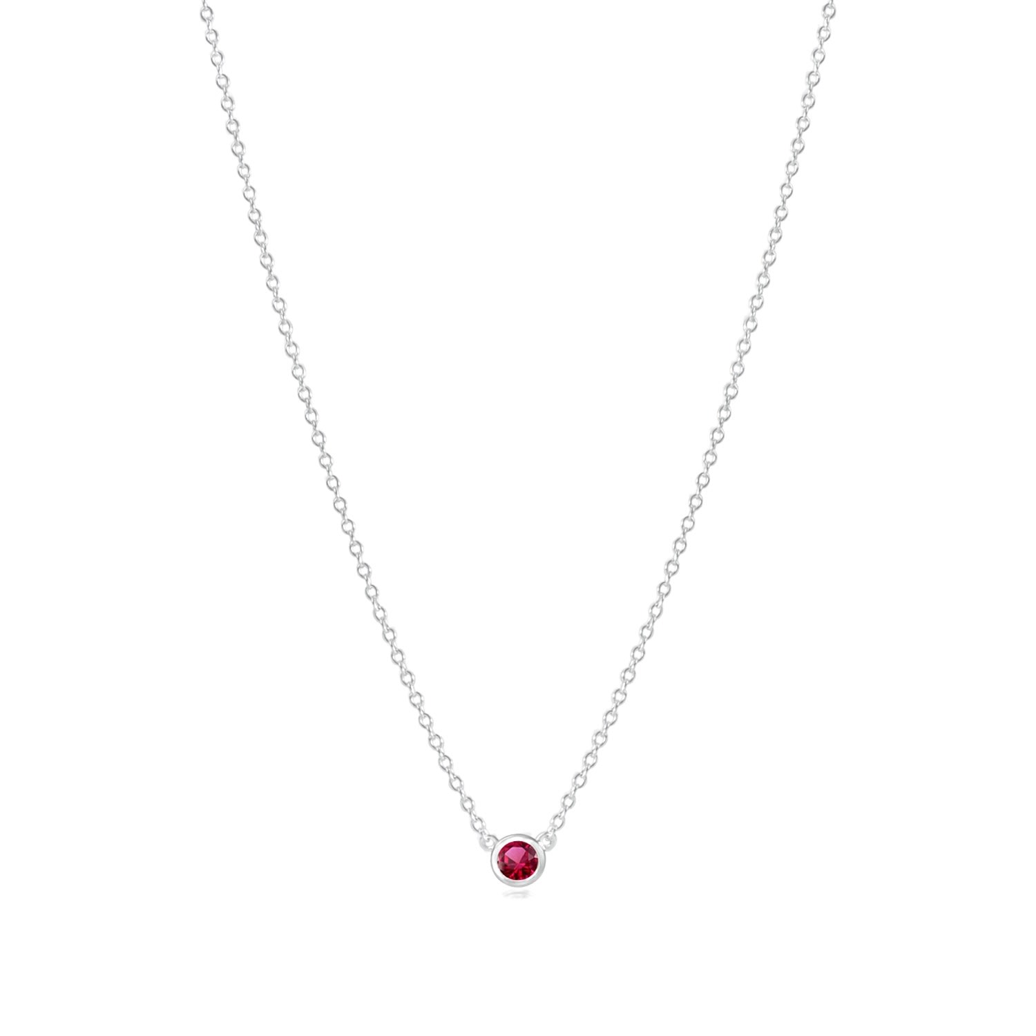 Women’s Ruby July Birthstone Necklace Recycled Sterling Silver La Cte Club