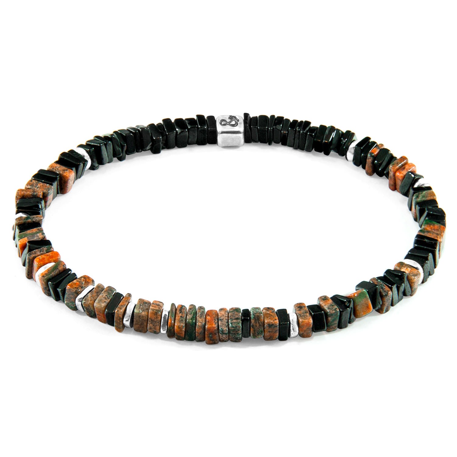 Anchor & Crew Men's Red Unakite Innot Silver & Stone Bracelet In Red