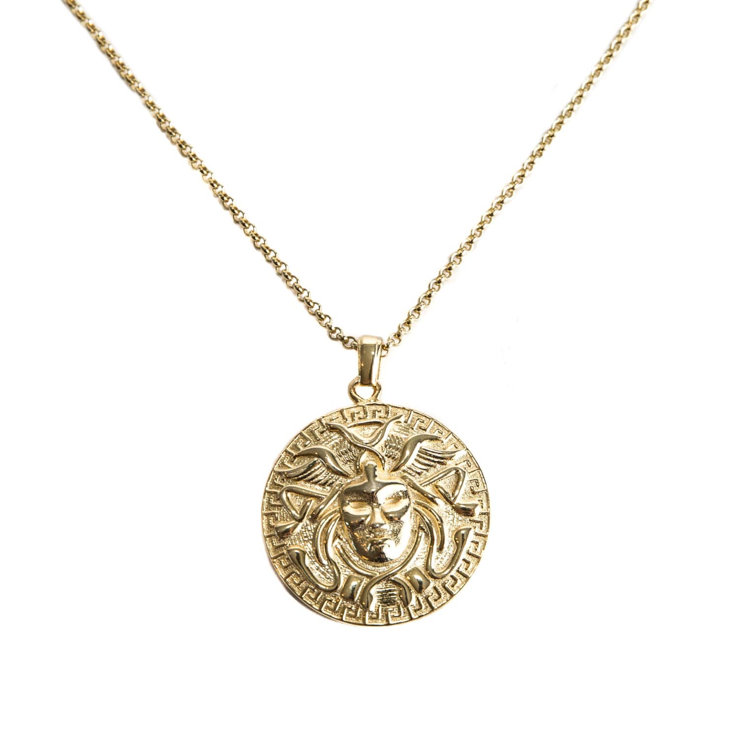 gold medusa pendant necklace