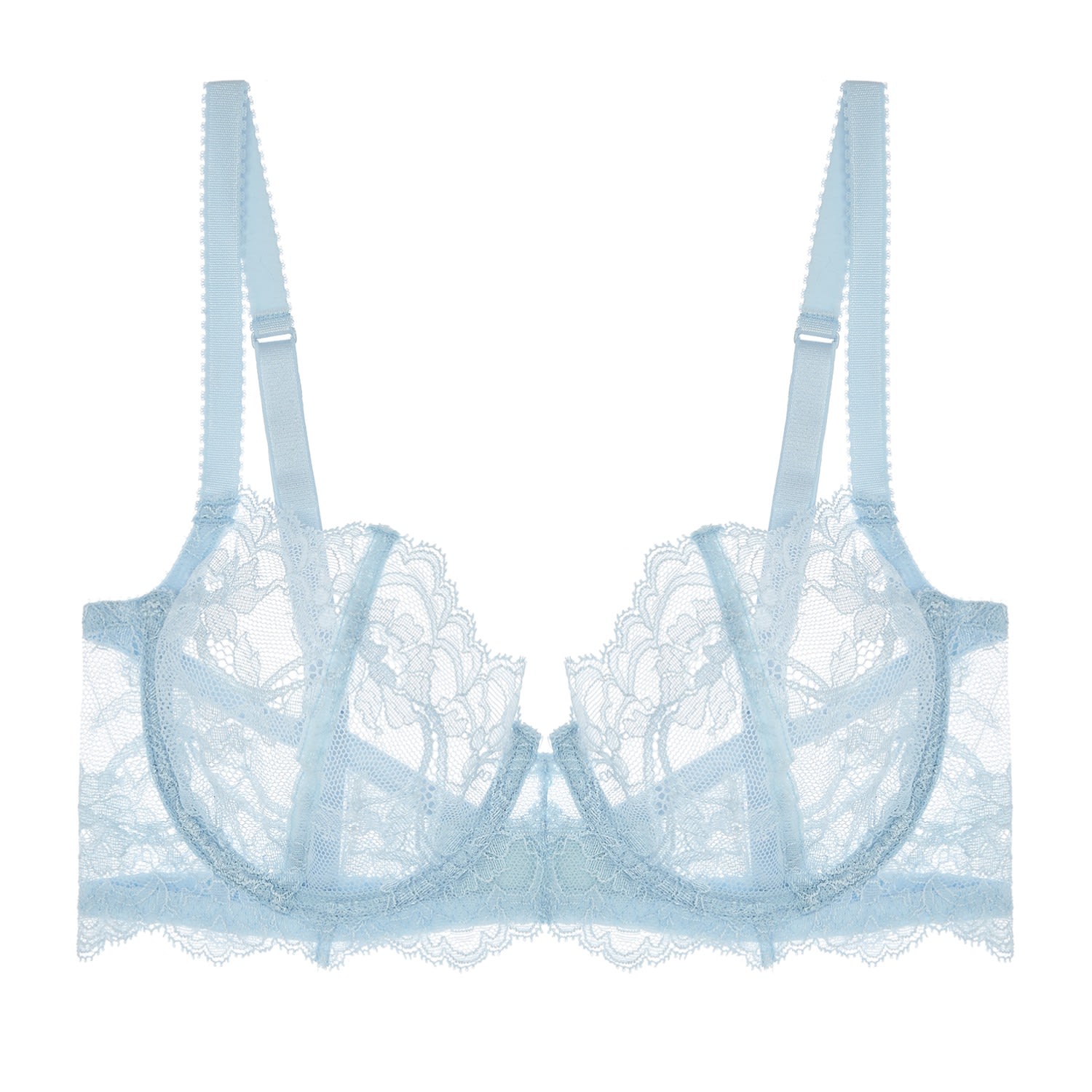 Women&rsquo;s Blue Anais Low Balconette Bra Chambray | 36A | Journelle