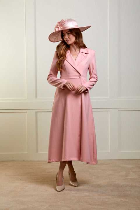 Guinea Linen Look Dress Coat - Pink