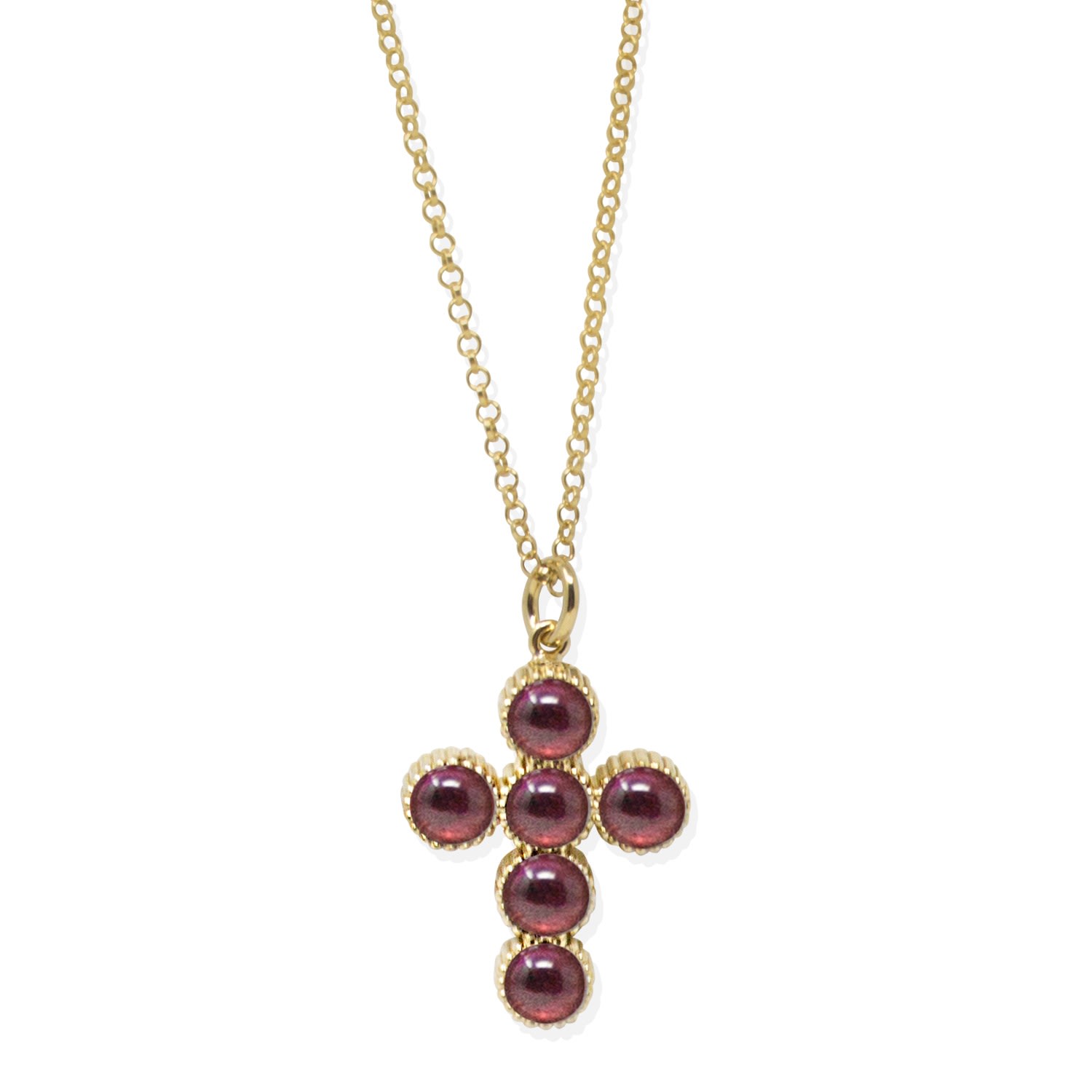 Women’s Red Hope Gold-Plated Rhodolite Necklace Vintouch Italy