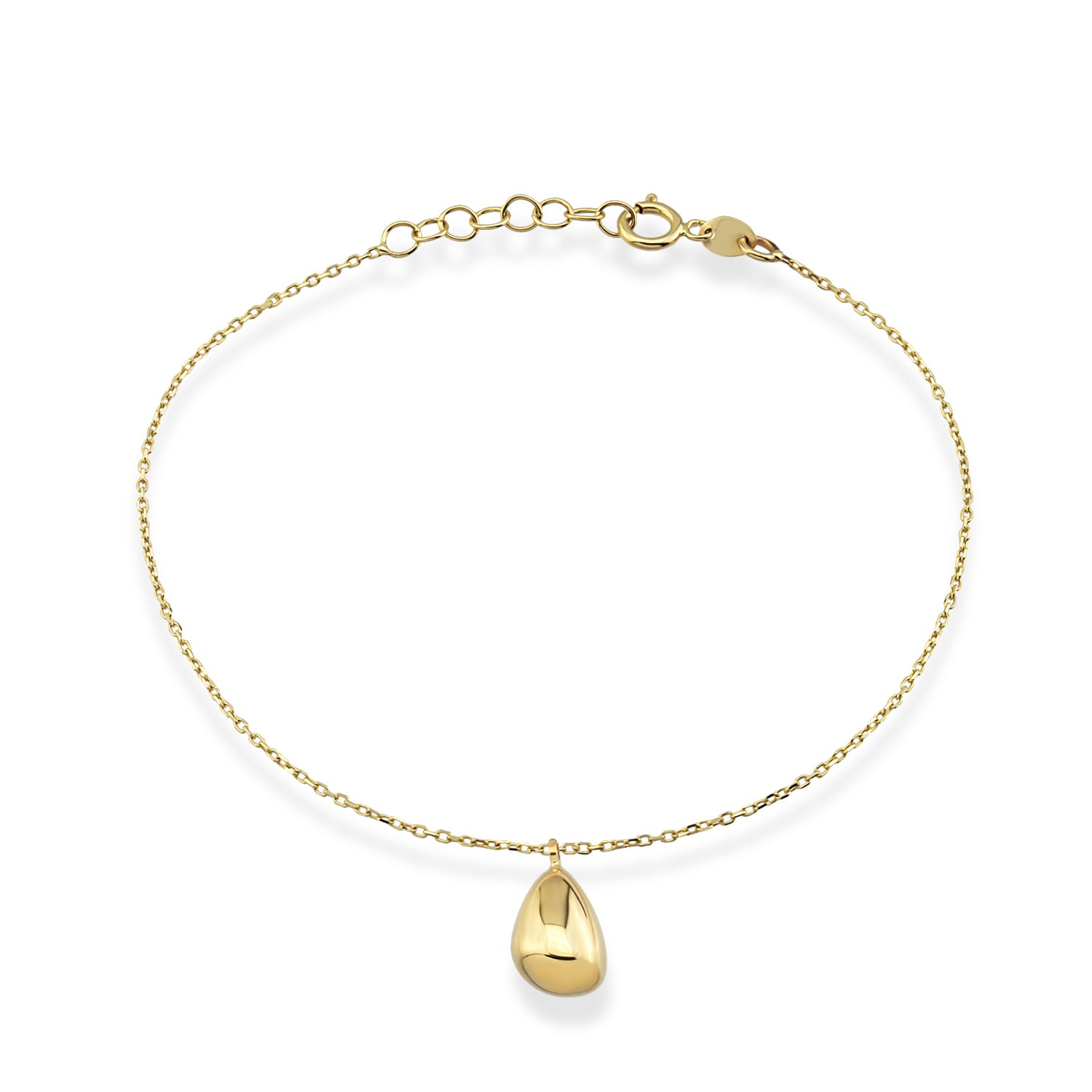 Women’s Gold / White / Rose Gold Solid Gold Teardrop Pendant Chain Bracelet Orena Jewelry