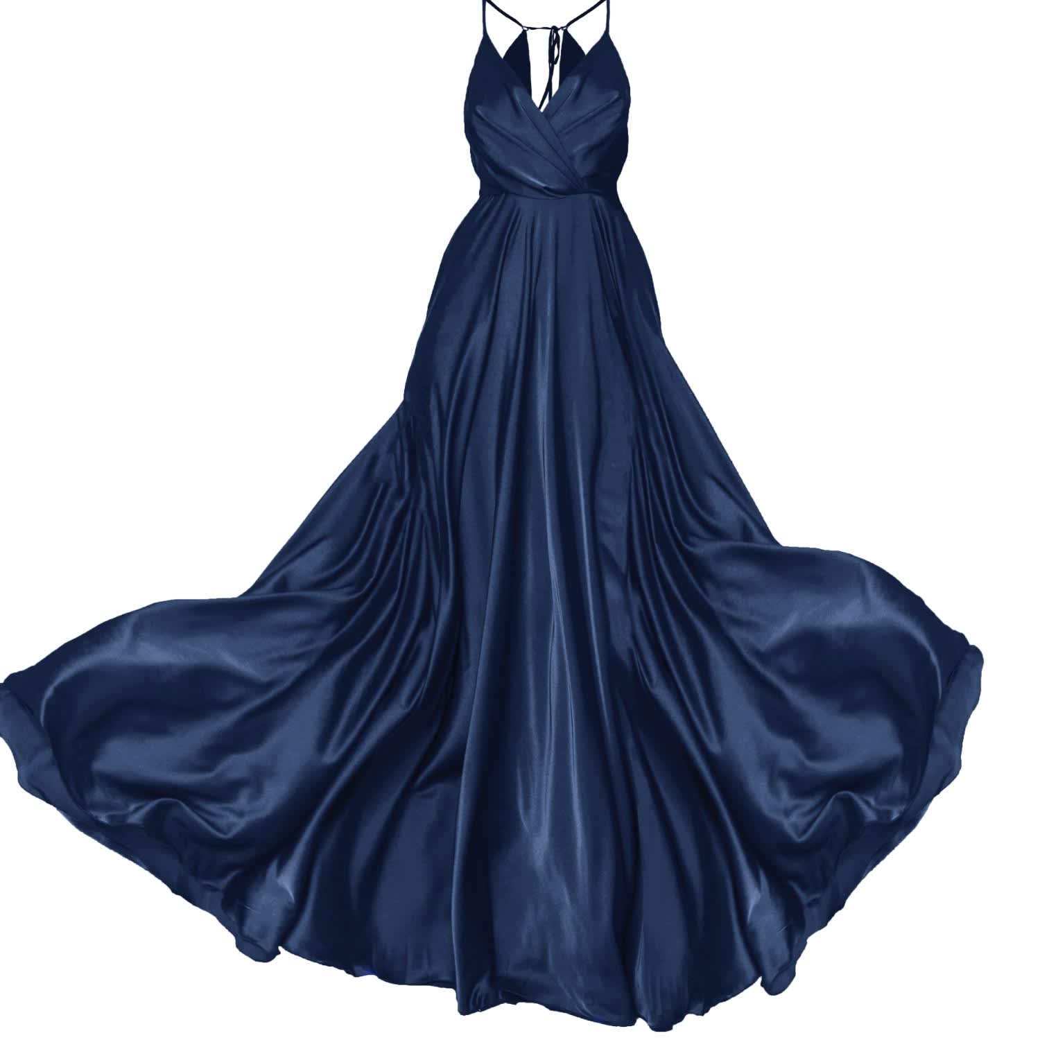 dark blue satin dress long Navy Evening Tied Back | Angelika Jozefczyk Silk
