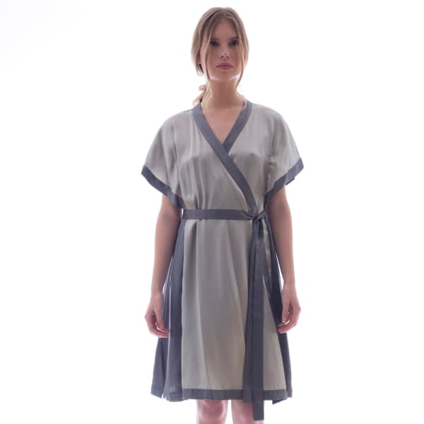 Roses Are Red Morning Quote Kimono In Silk Mint In Silk